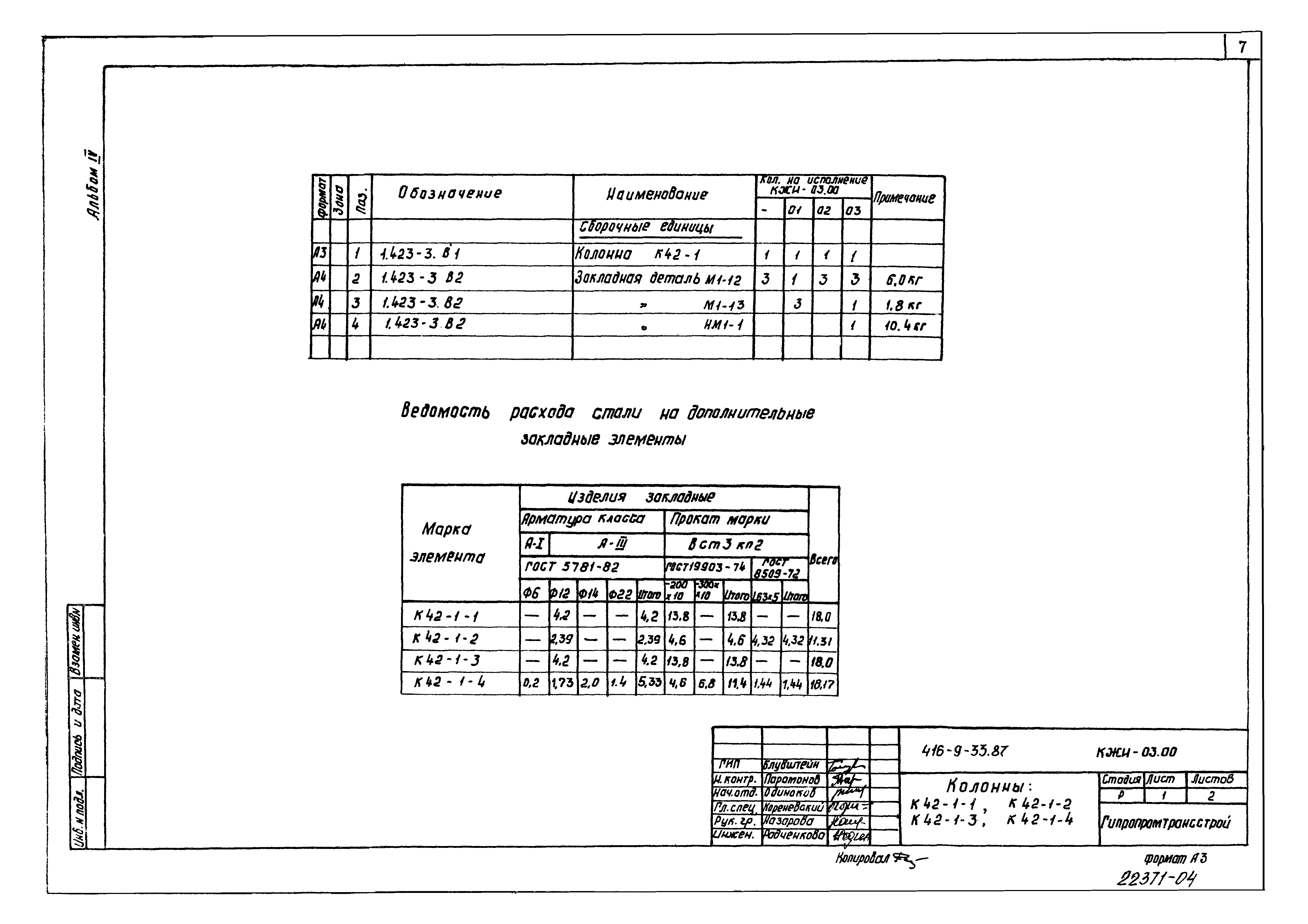 Типовой проект 416-9-33.87