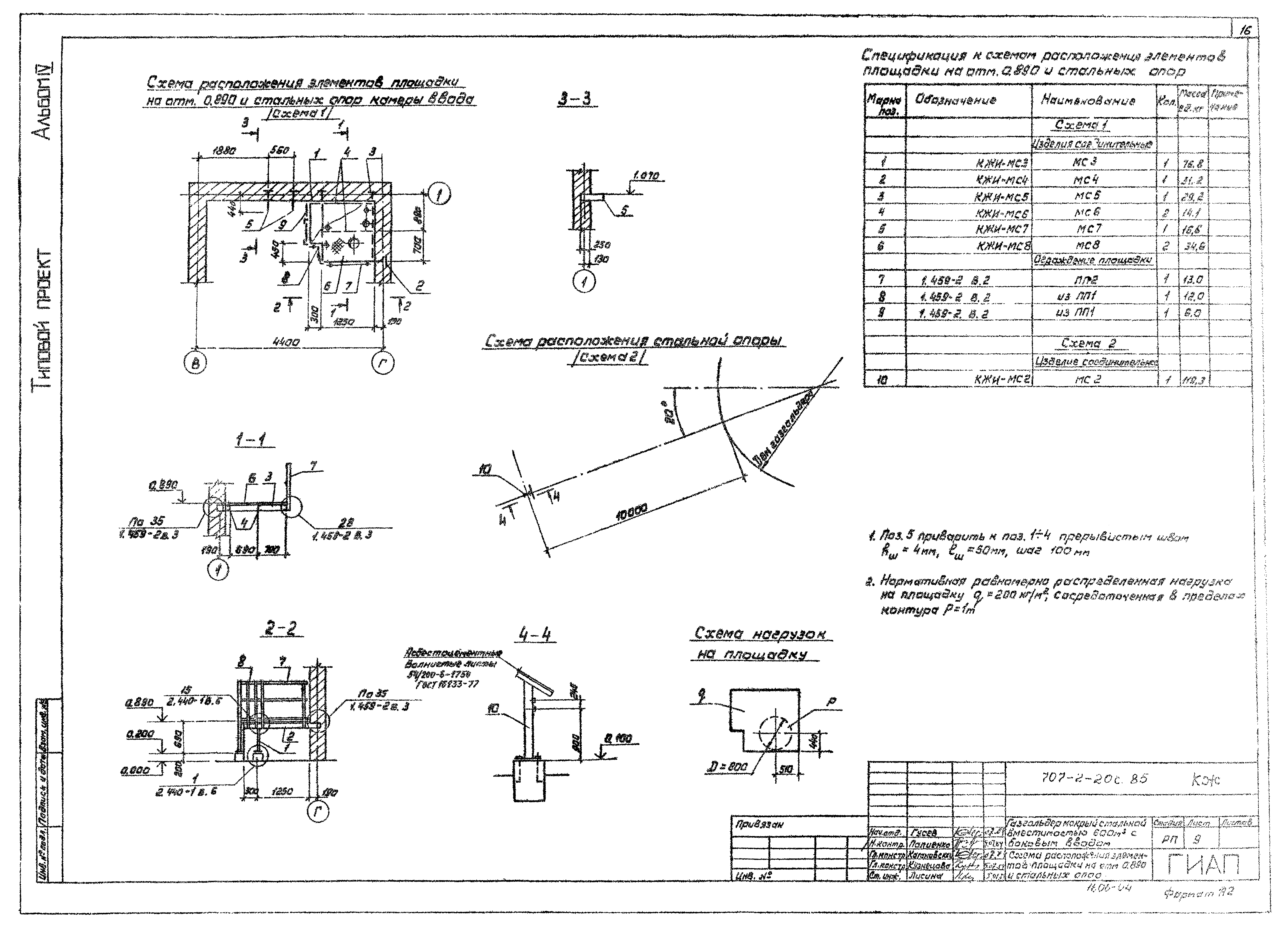 Типовой проект 707-2-20с.85