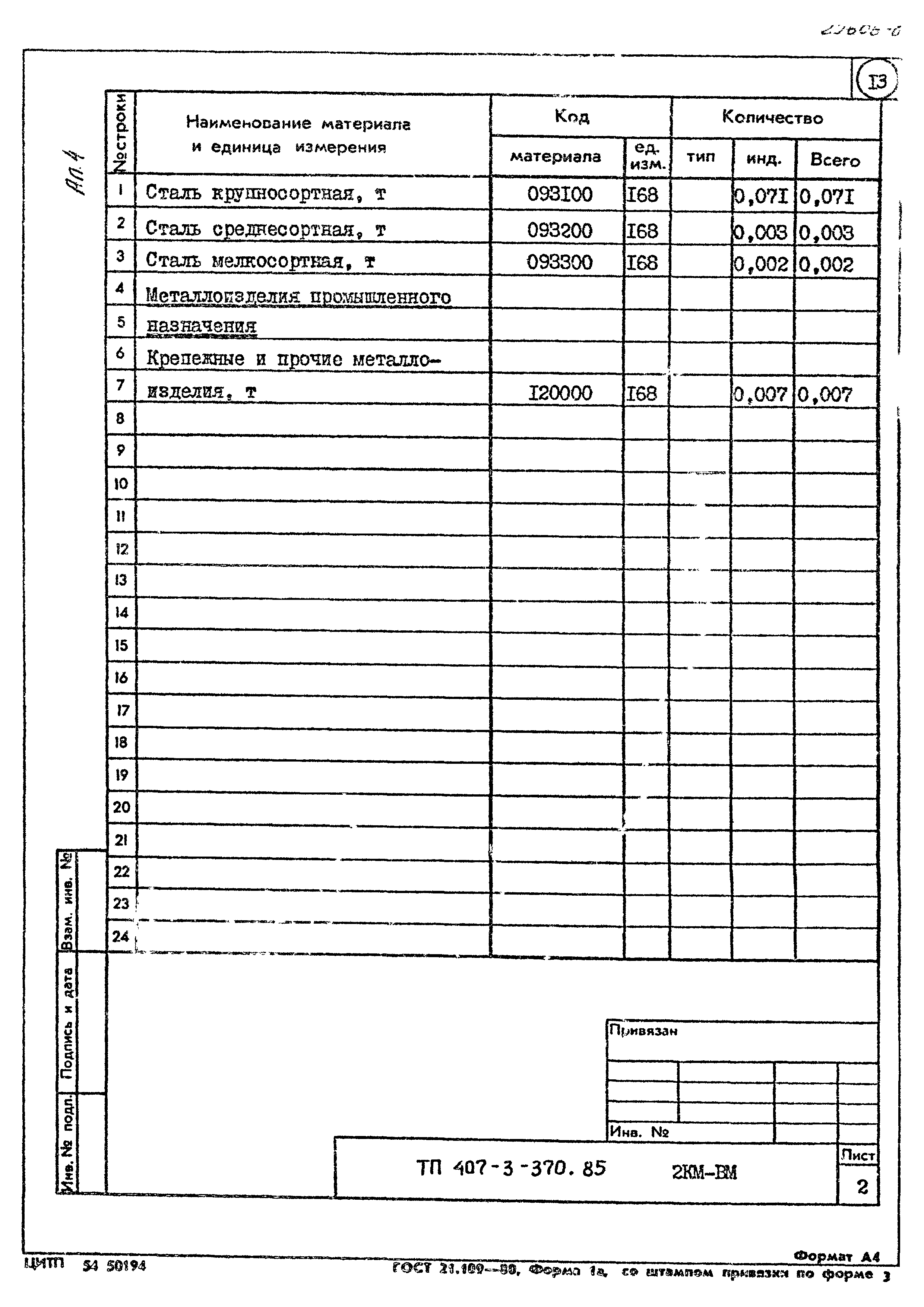 Типовой проект 407-3-370.85