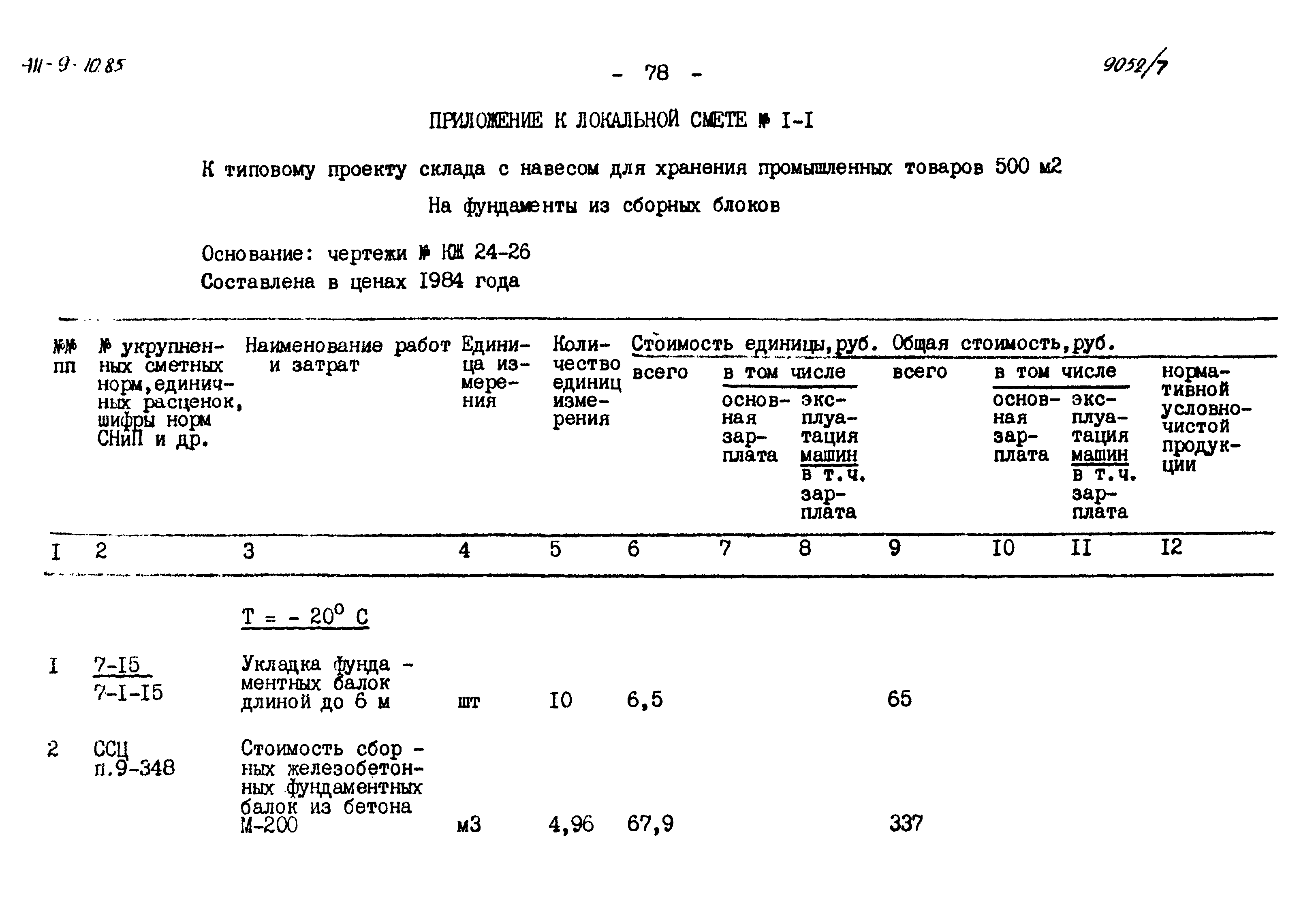 Типовой проект 411-9-10.85