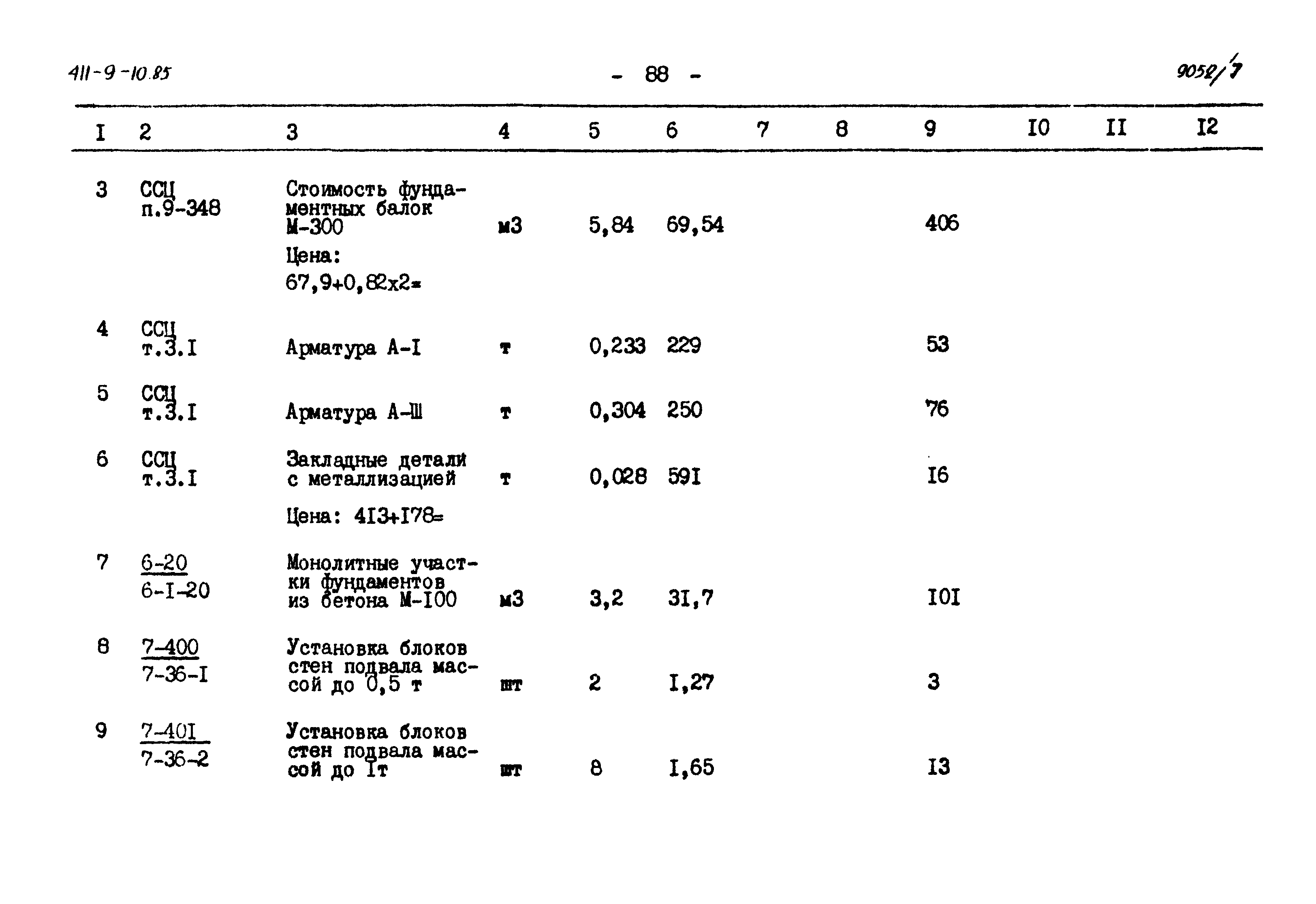 Типовой проект 411-9-10.85