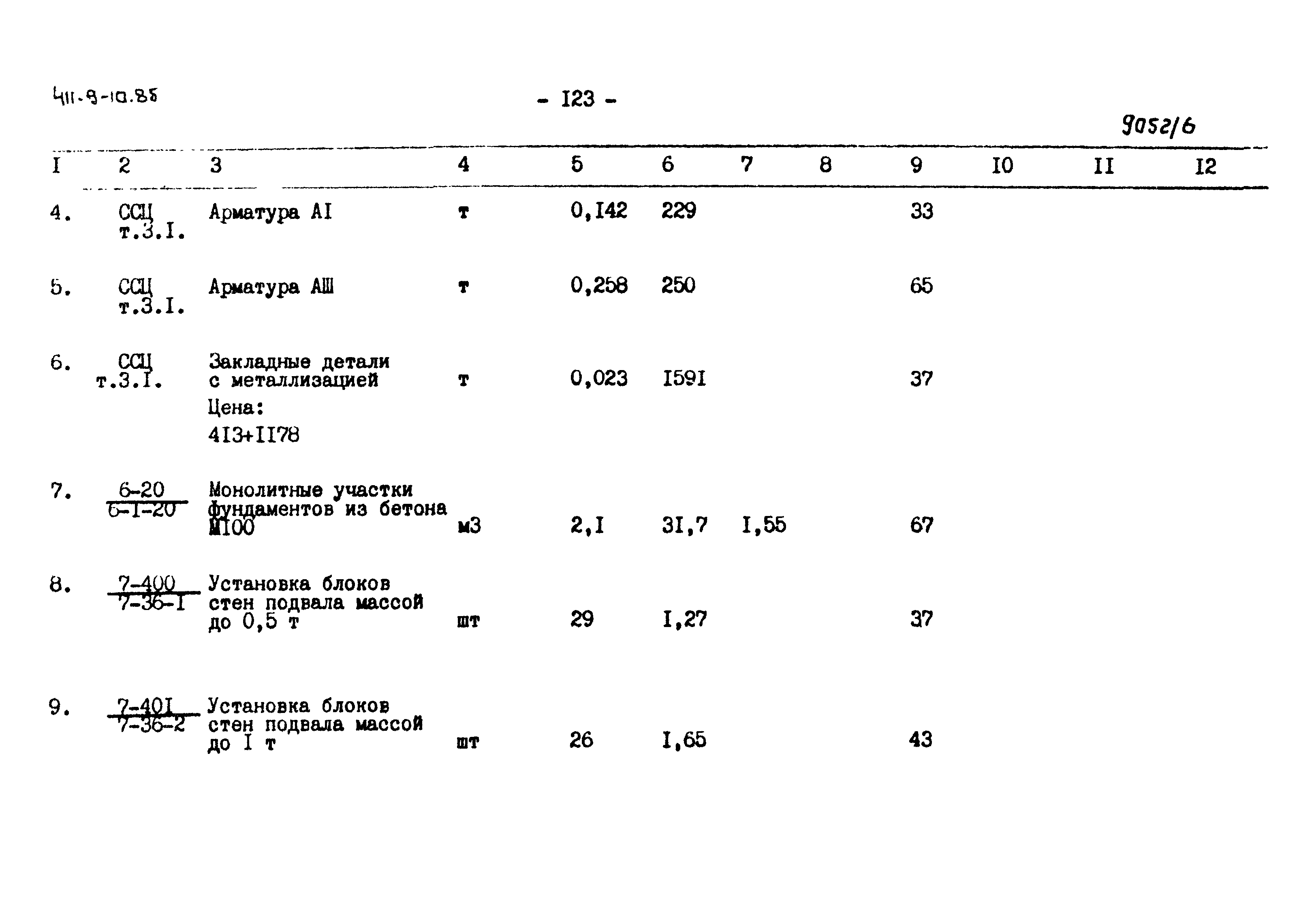 Типовой проект 411-9-10.85