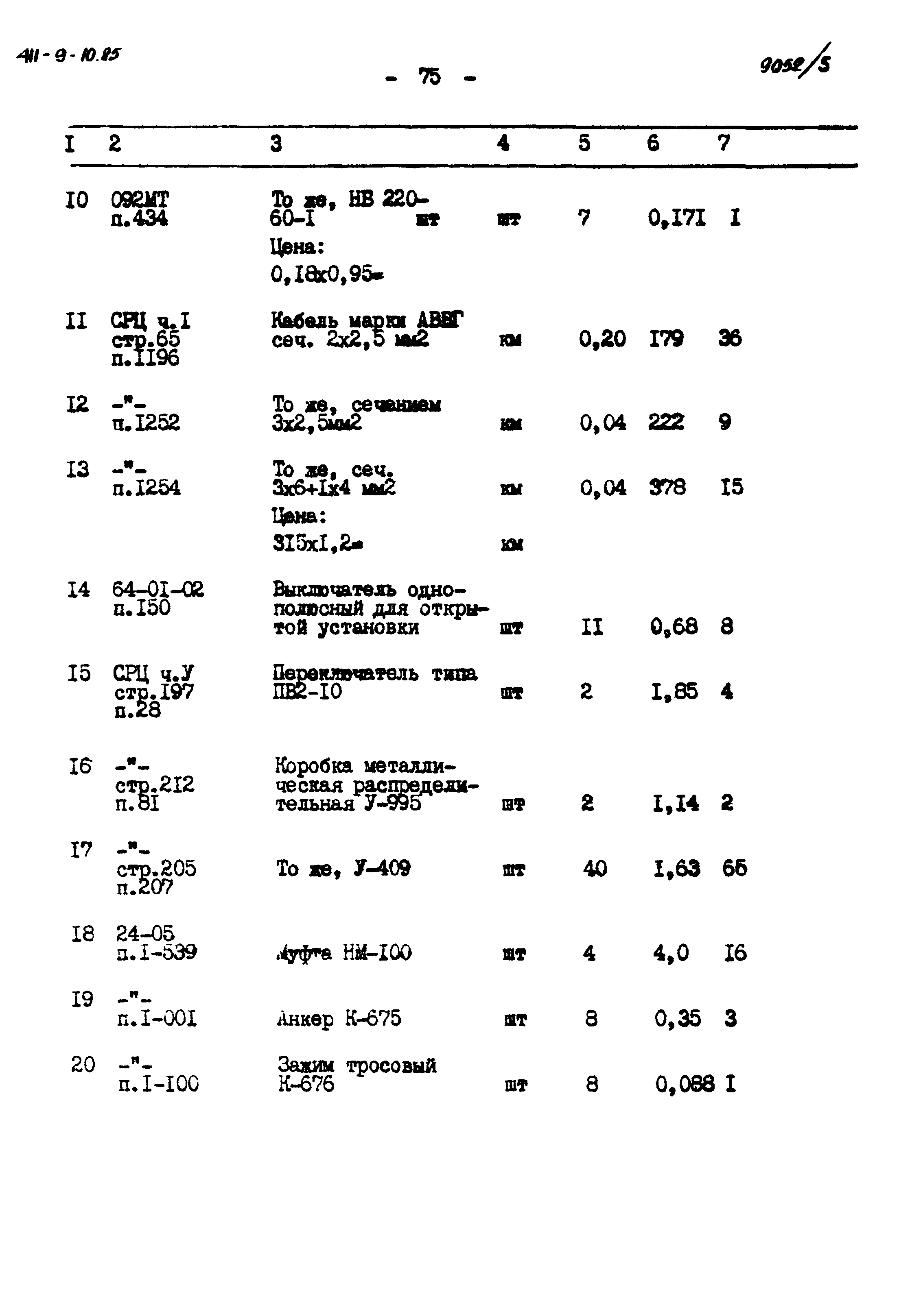 Типовой проект 411-9-10.85