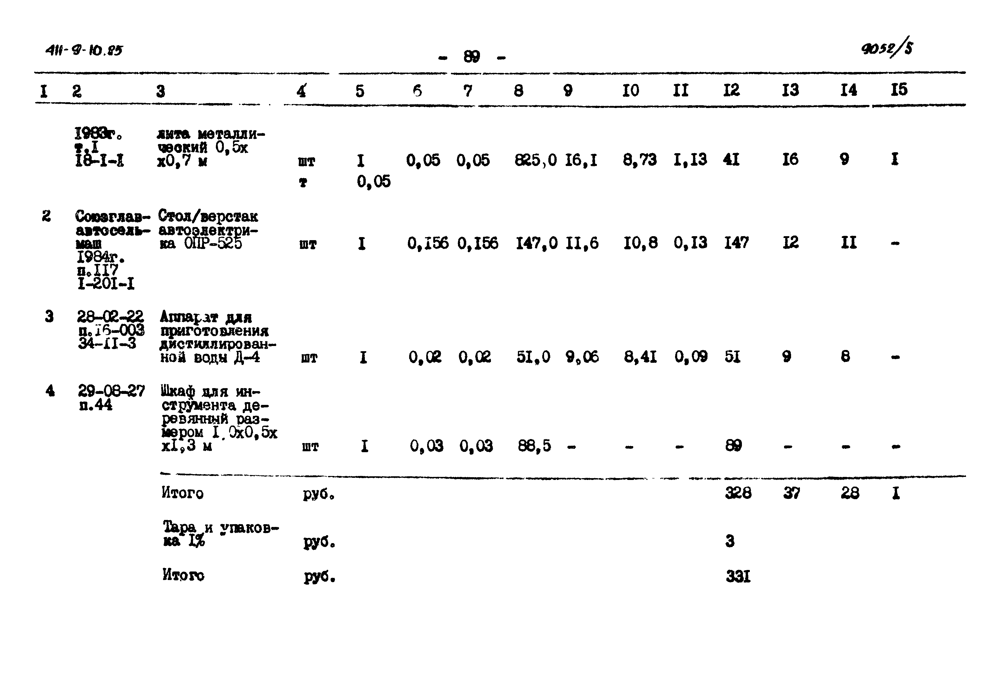 Типовой проект 411-9-10.85