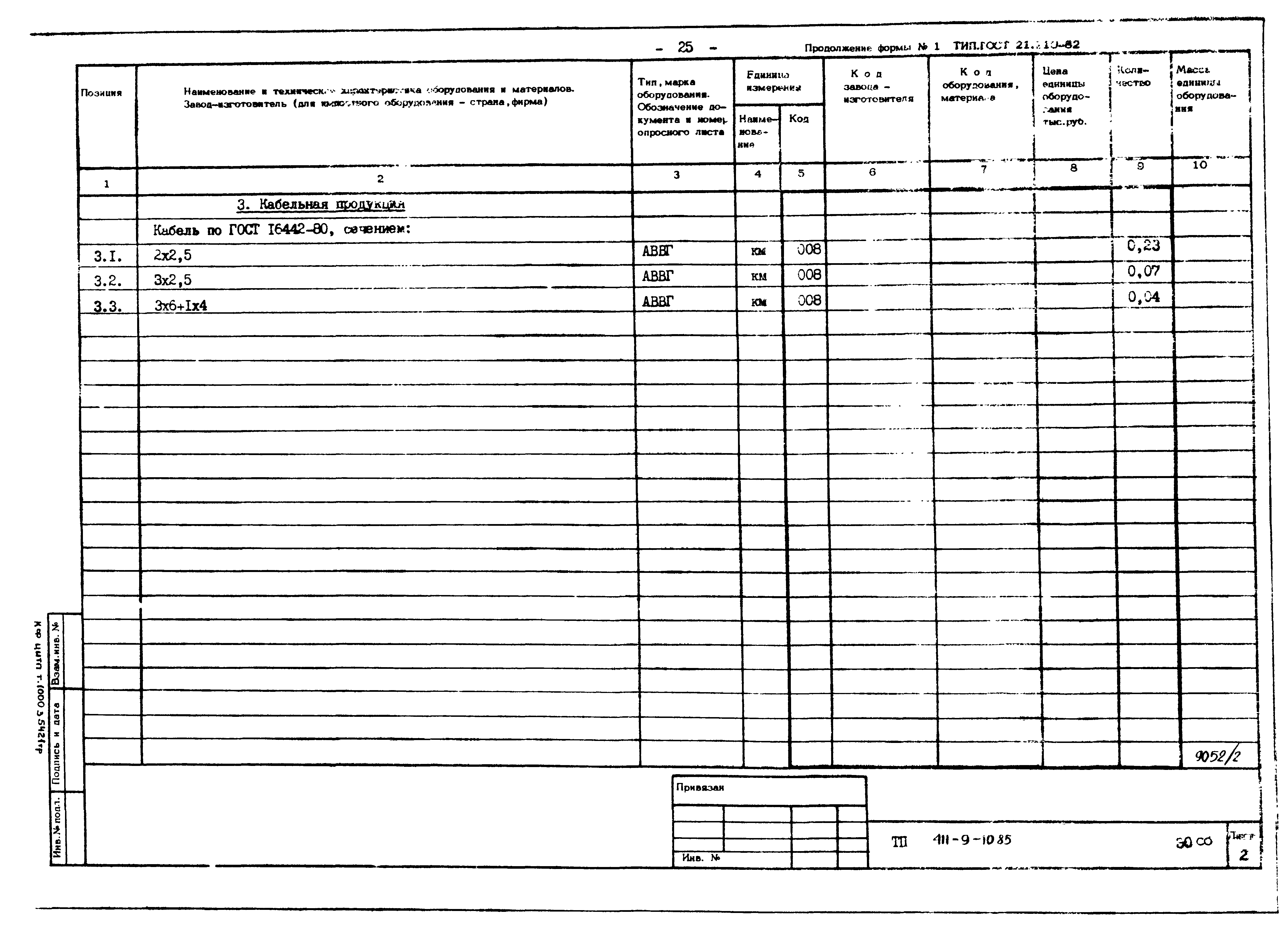 Типовой проект 411-9-10.85