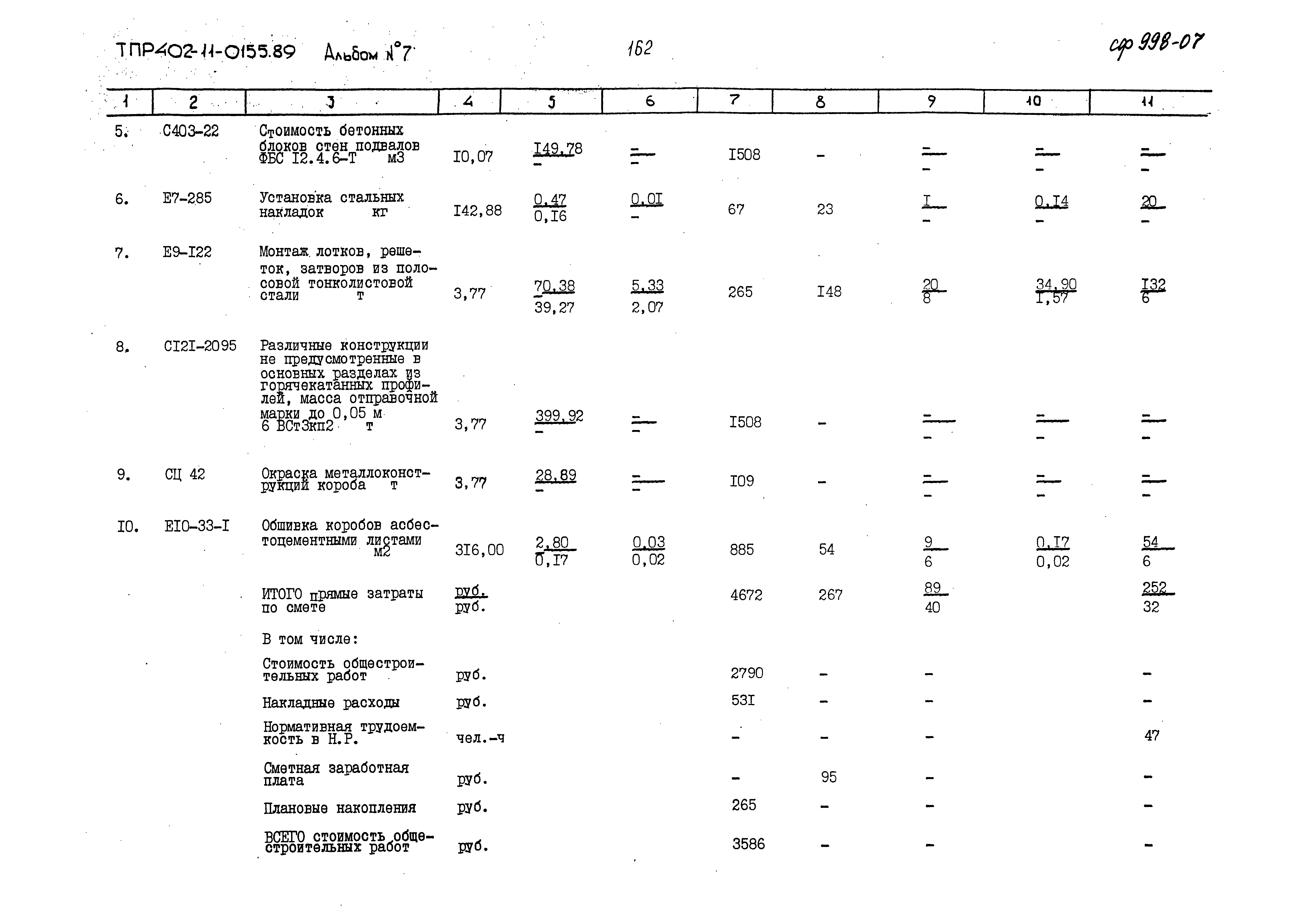 Типовые проектные решения 402-11-0155.89