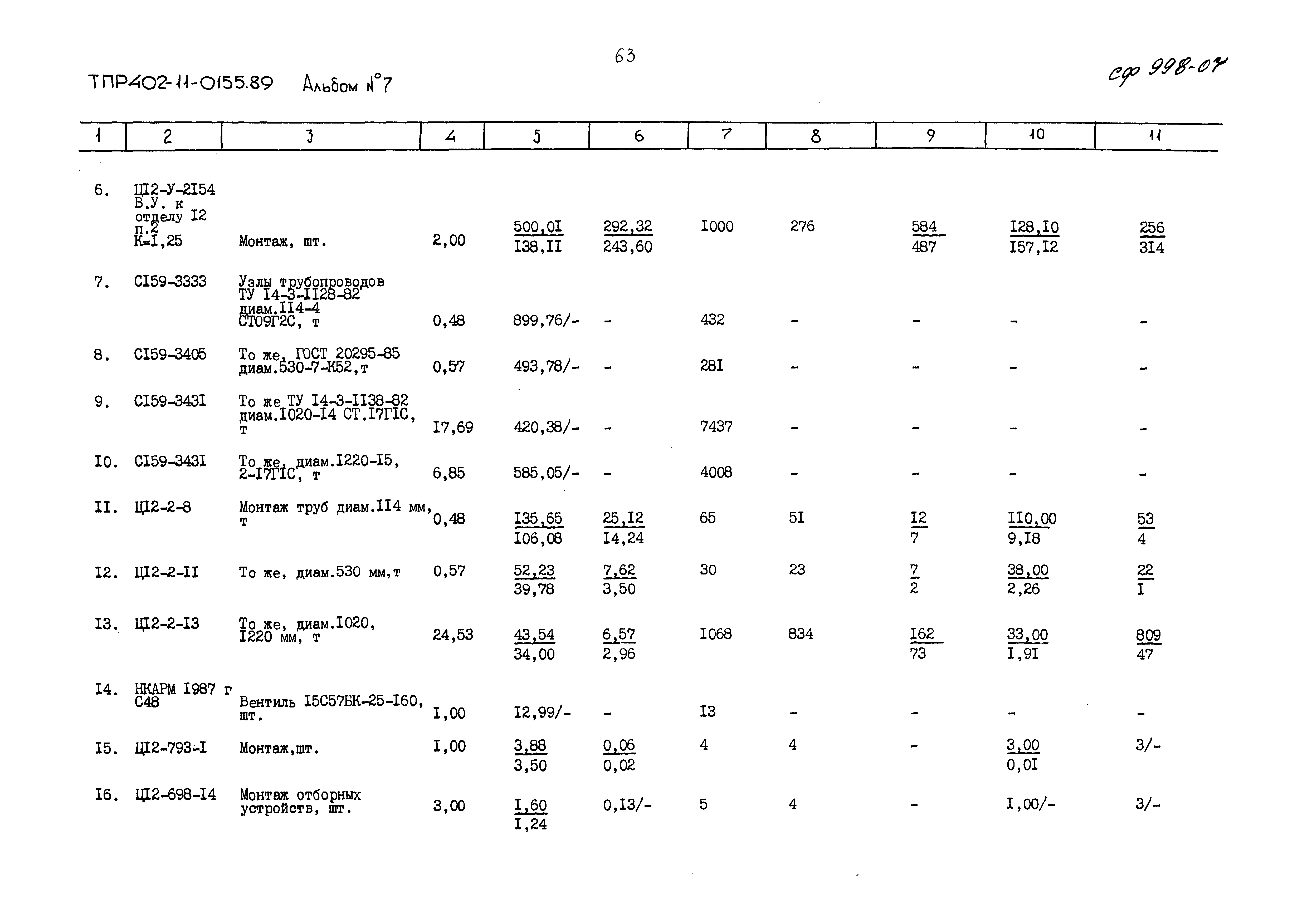 Типовые проектные решения 402-11-0155.89