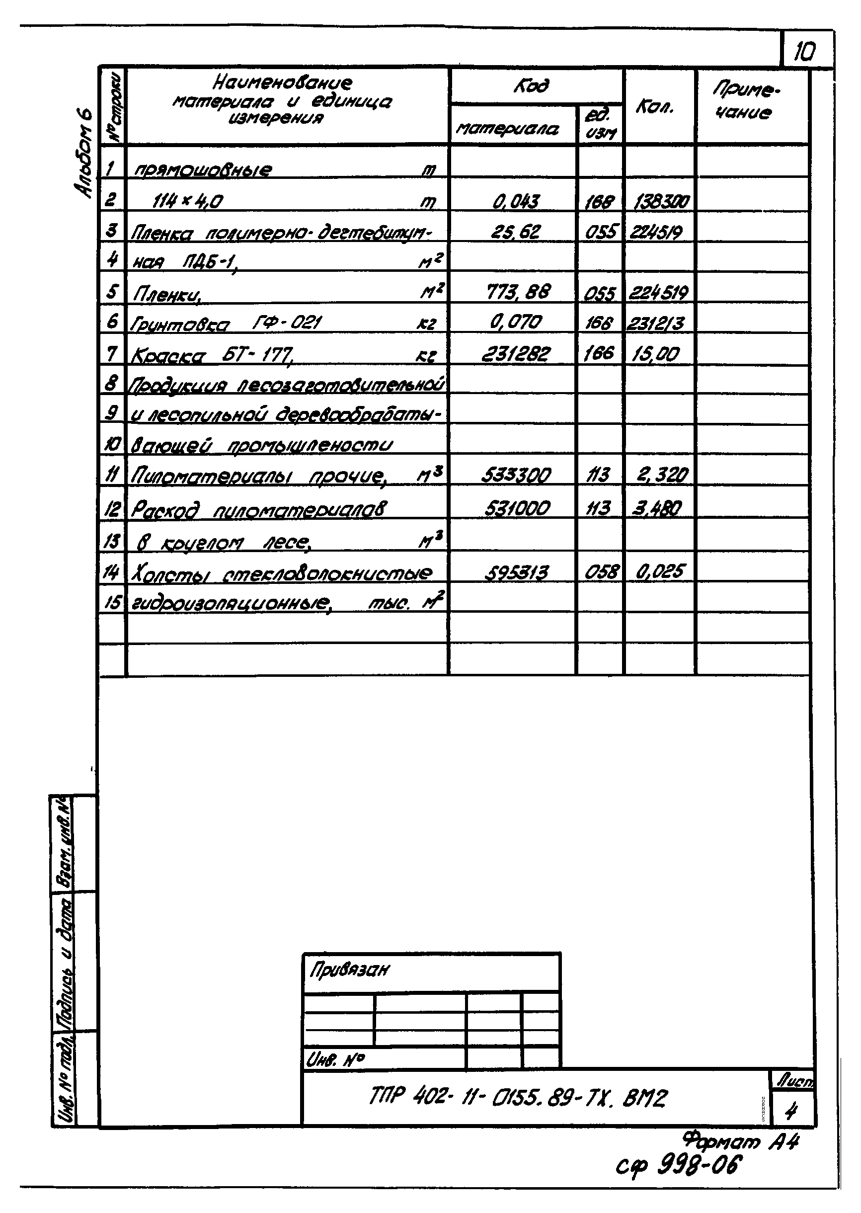 Типовые проектные решения 402-11-0155.89