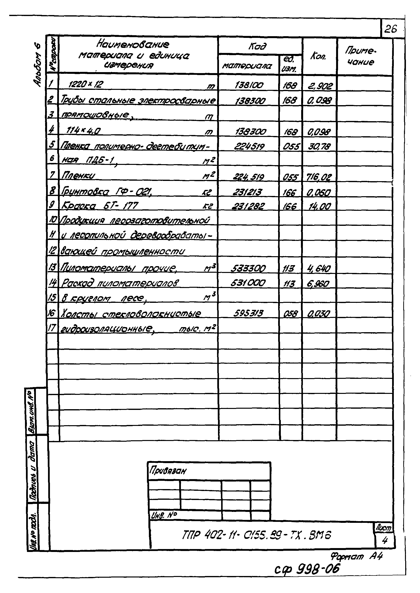 Типовые проектные решения 402-11-0155.89