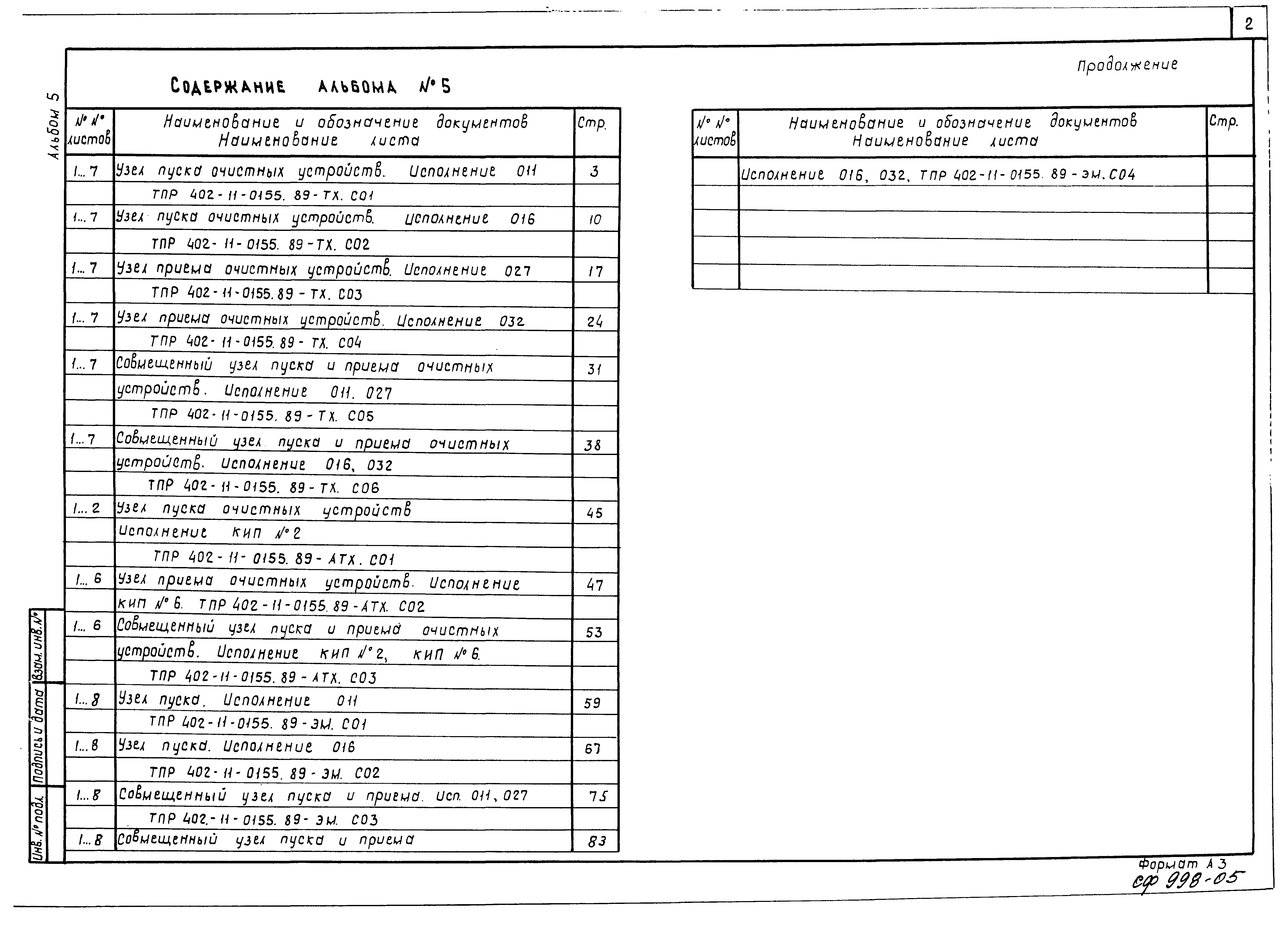 Типовые проектные решения 402-11-0155.89