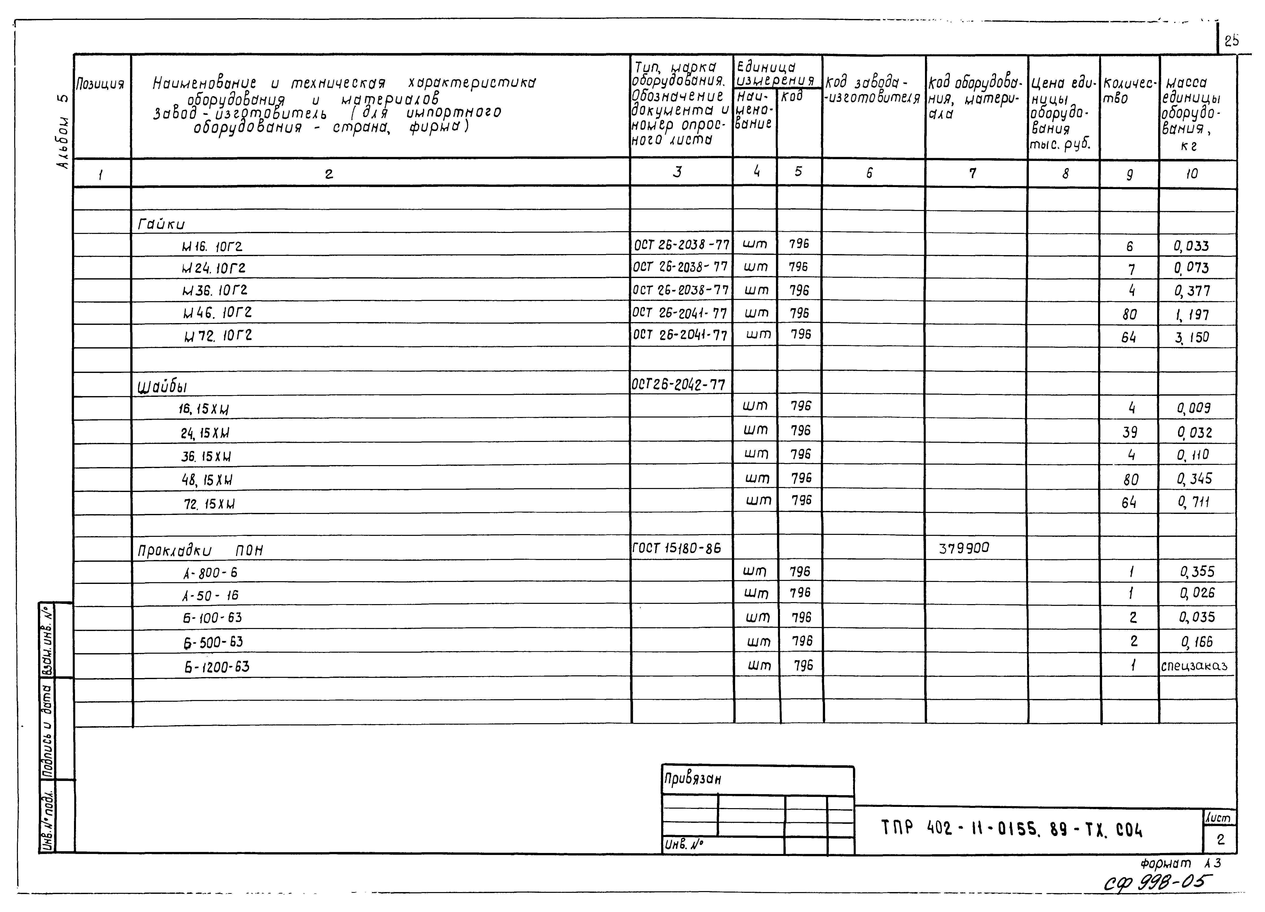 Типовые проектные решения 402-11-0155.89