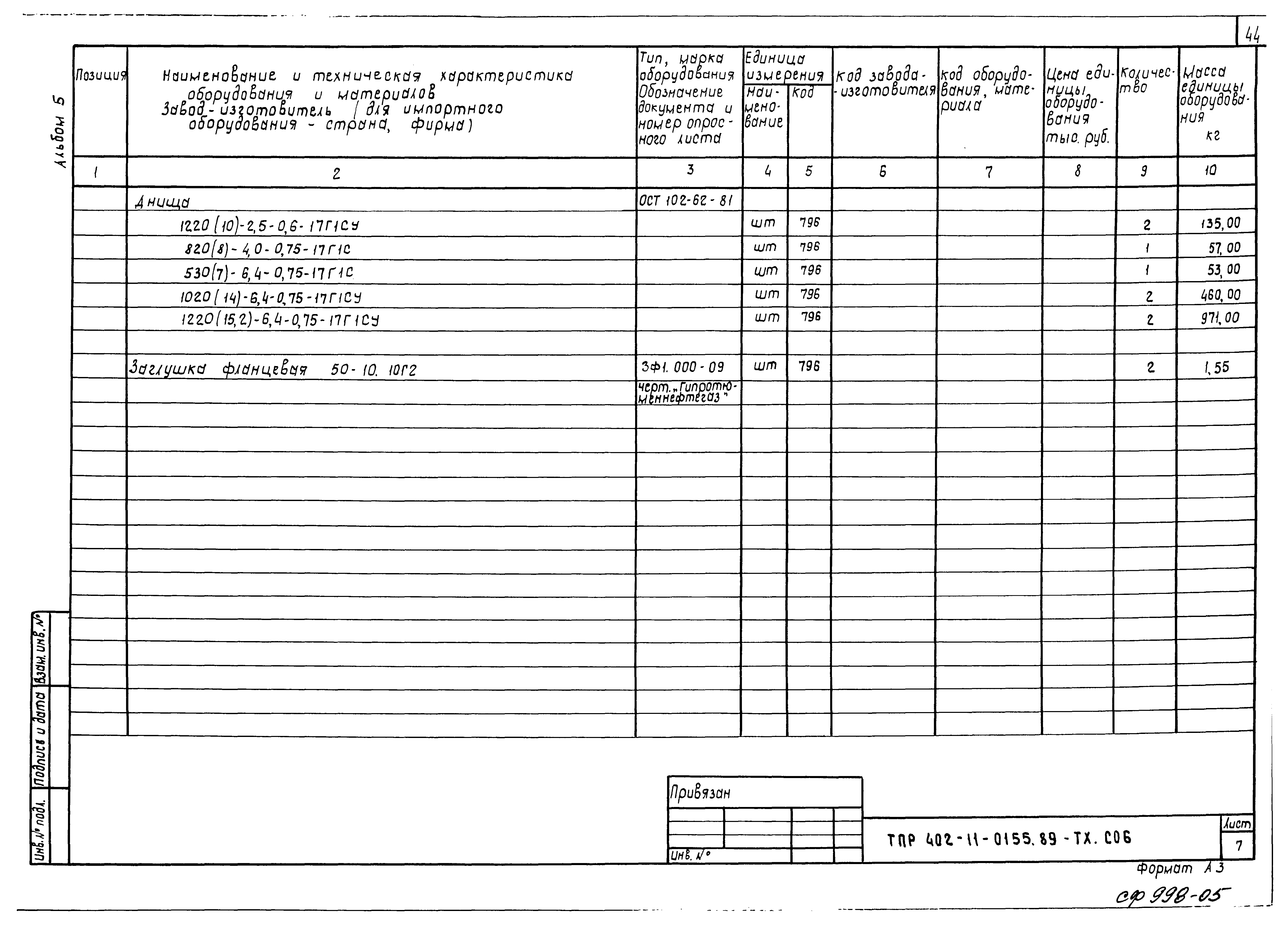 Типовые проектные решения 402-11-0155.89