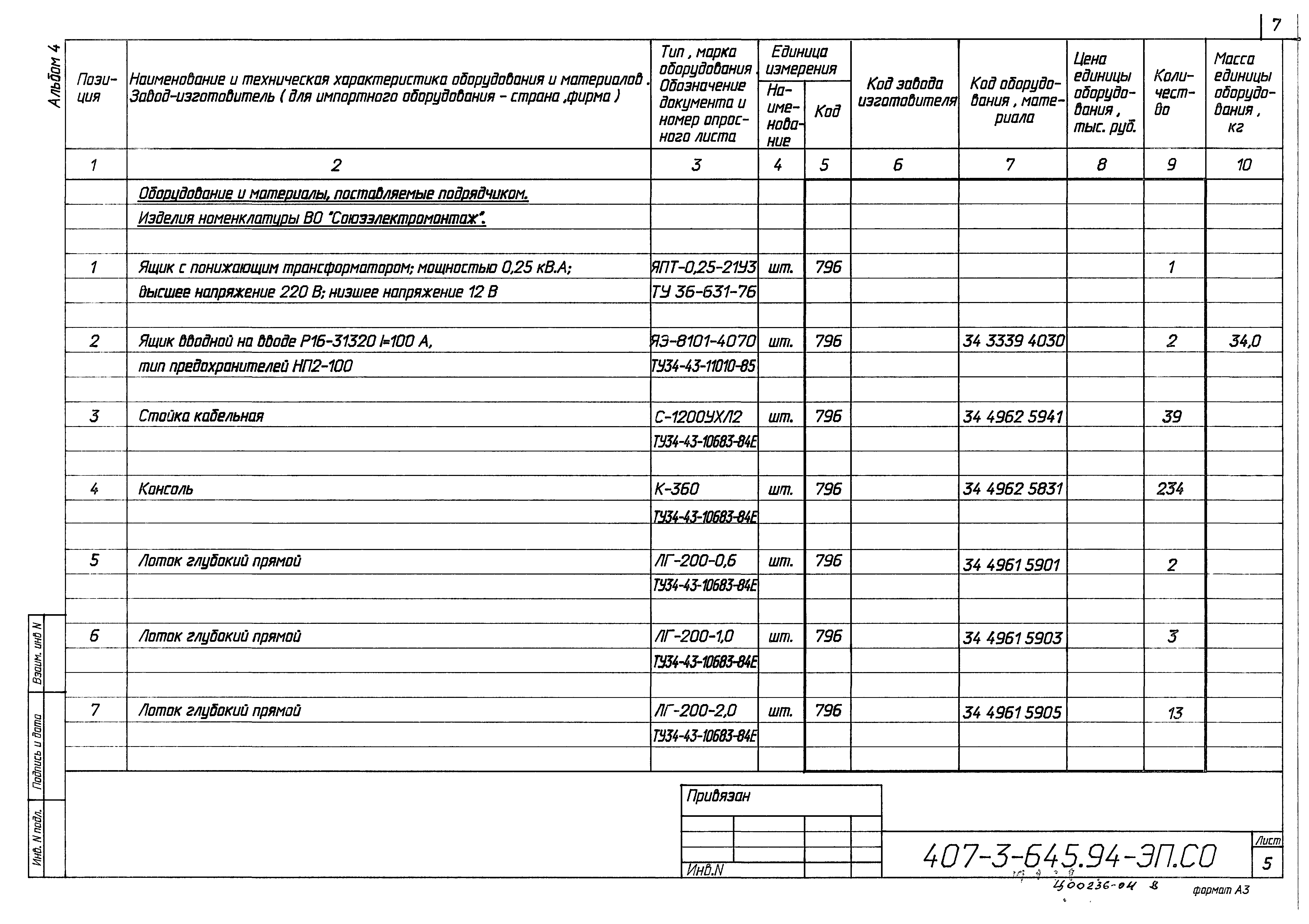 Типовой проект 407-3-645.94