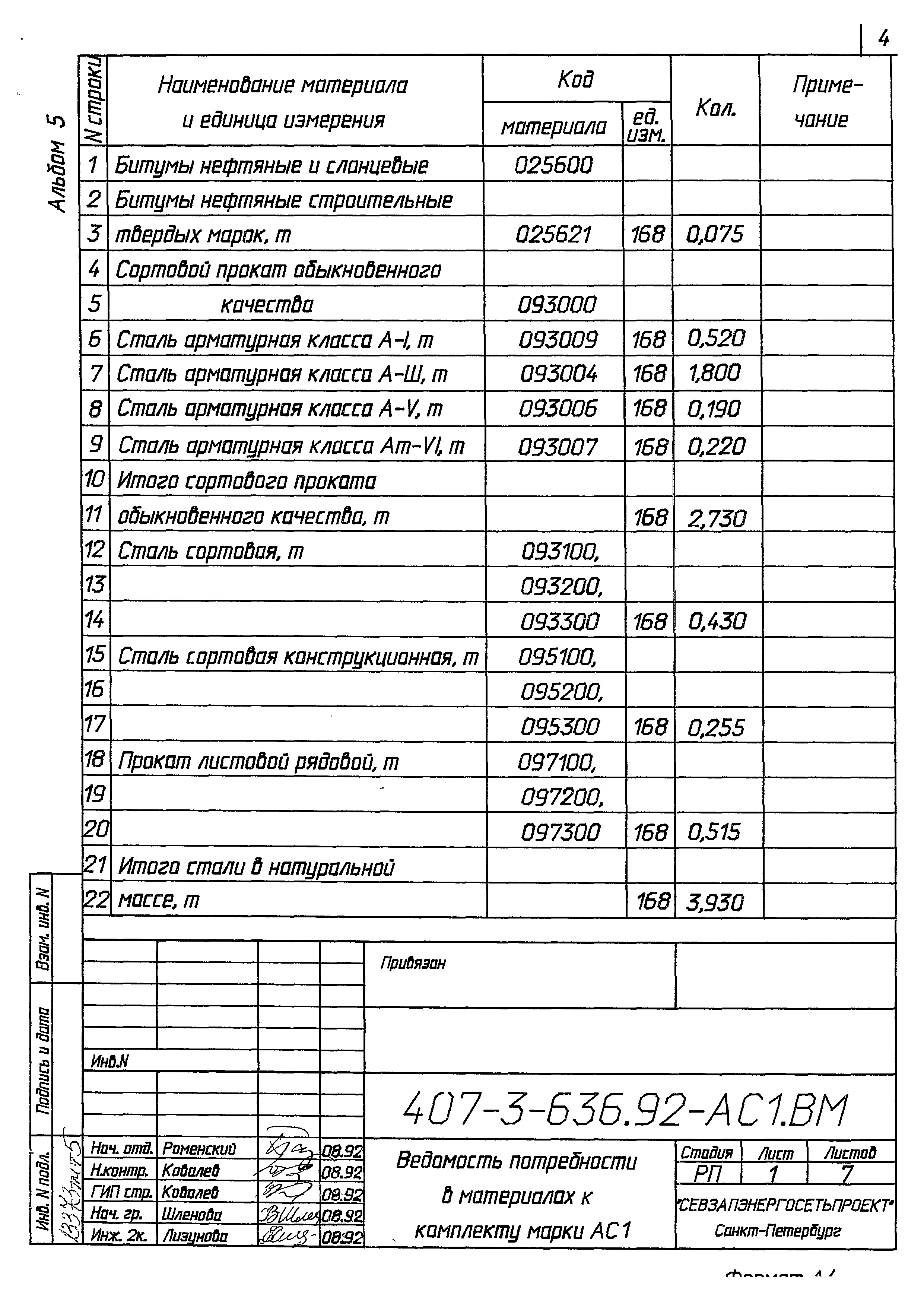 Типовой проект 407-3-636.92
