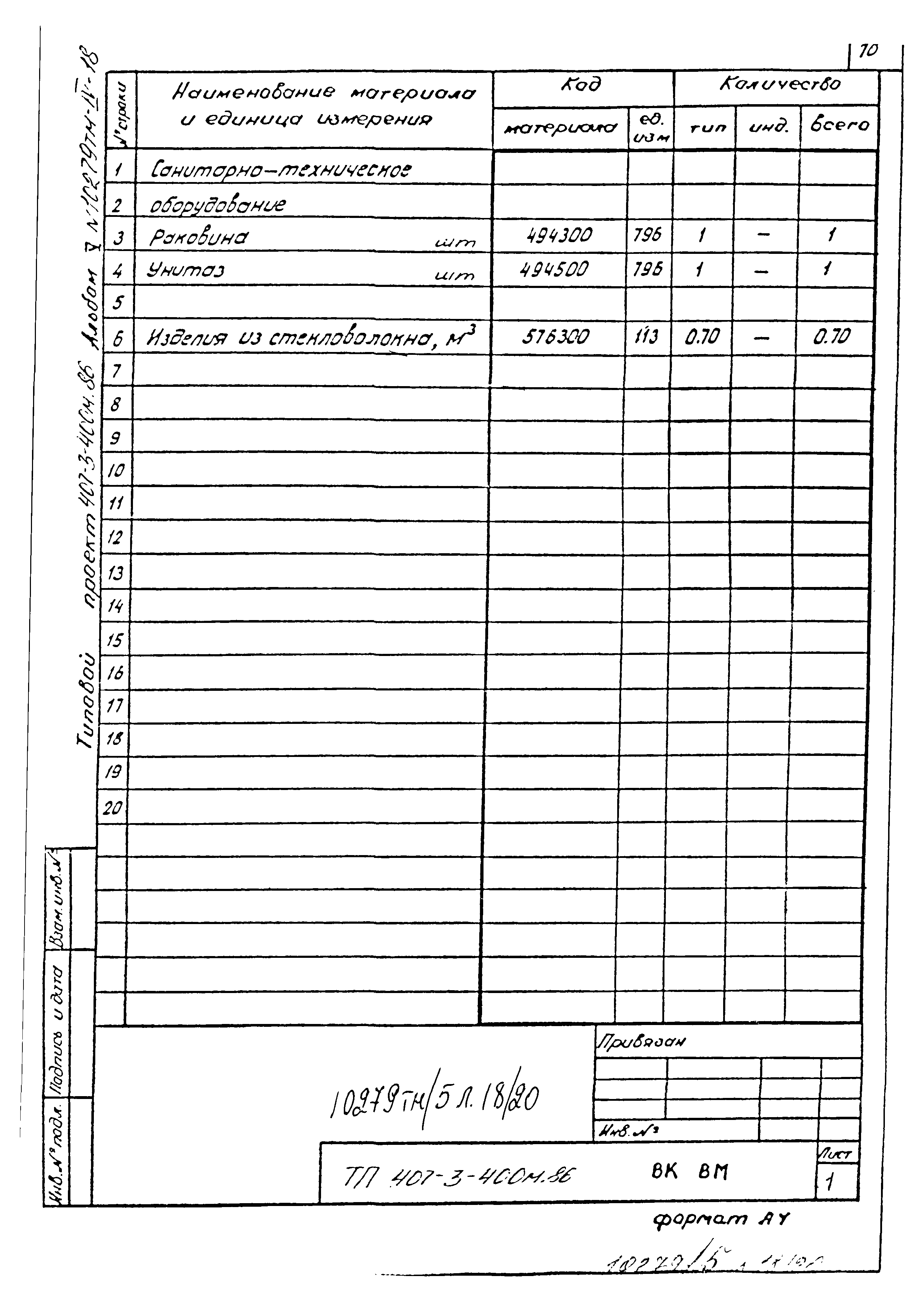 Типовой проект 407-3-400м.86