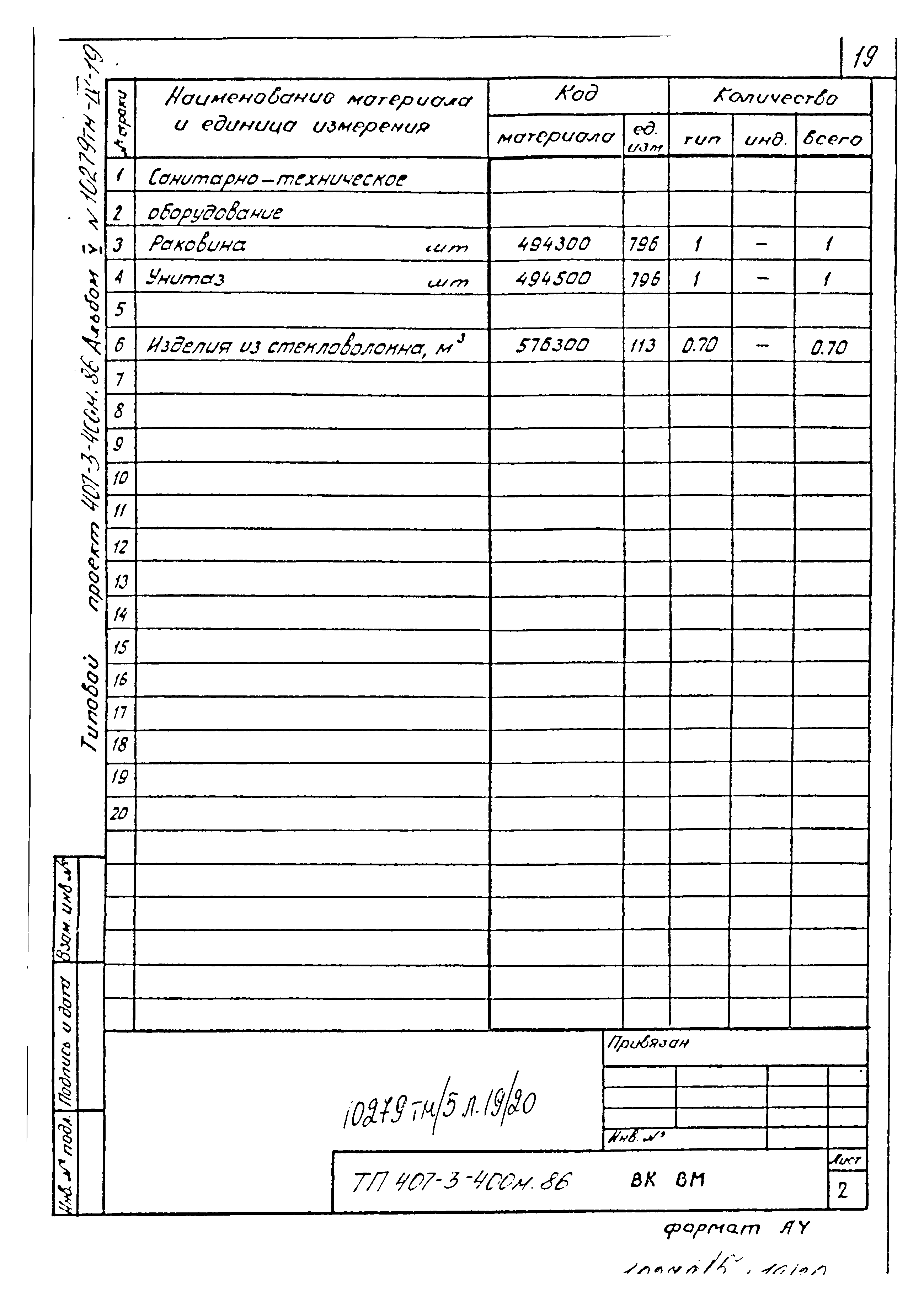 Типовой проект 407-3-400м.86