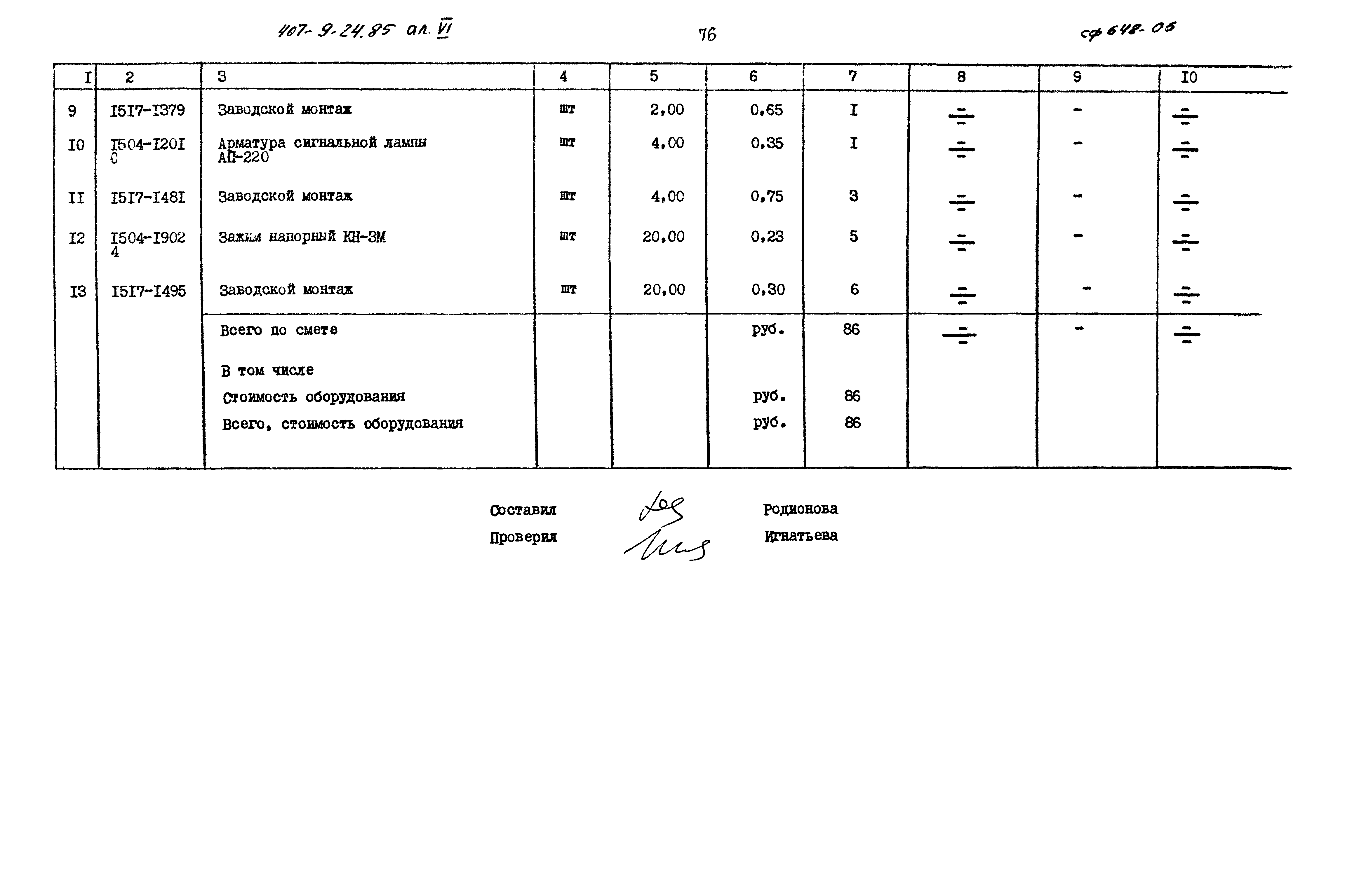 Типовой проект 407-9-24.85