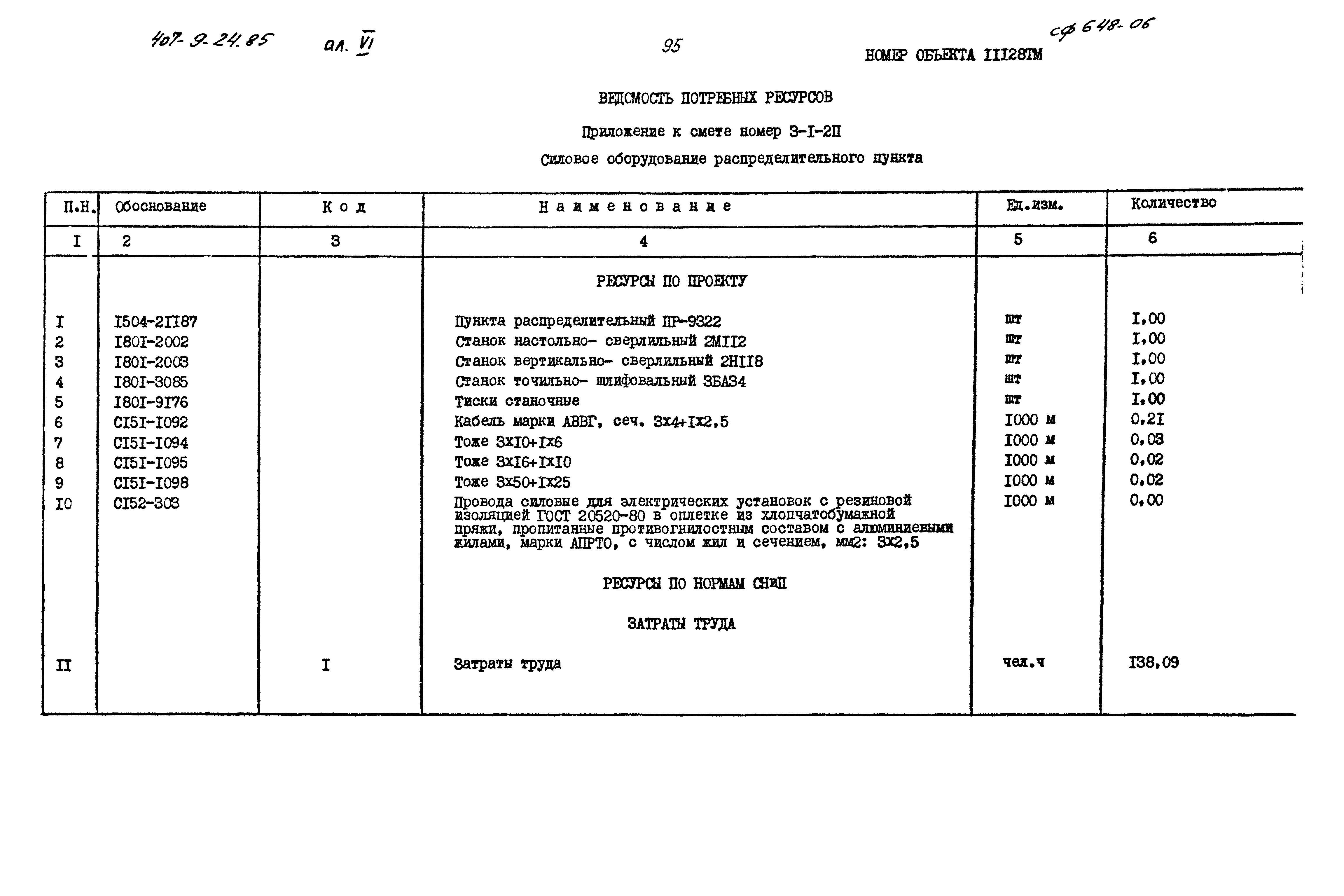 Типовой проект 407-9-24.85