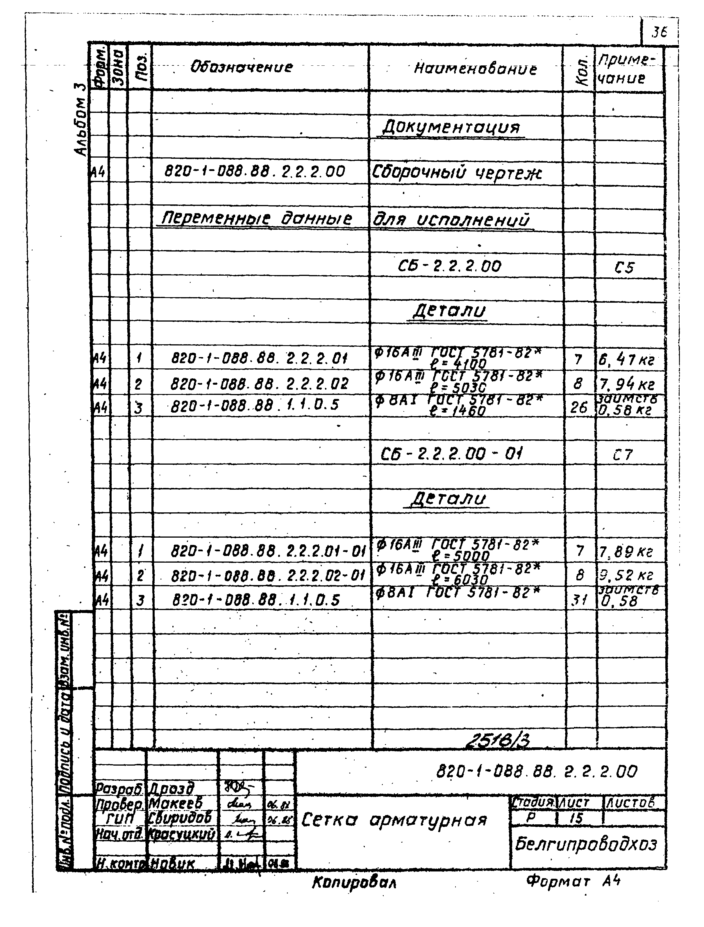 Типовые проектные решения 820-1-088.88