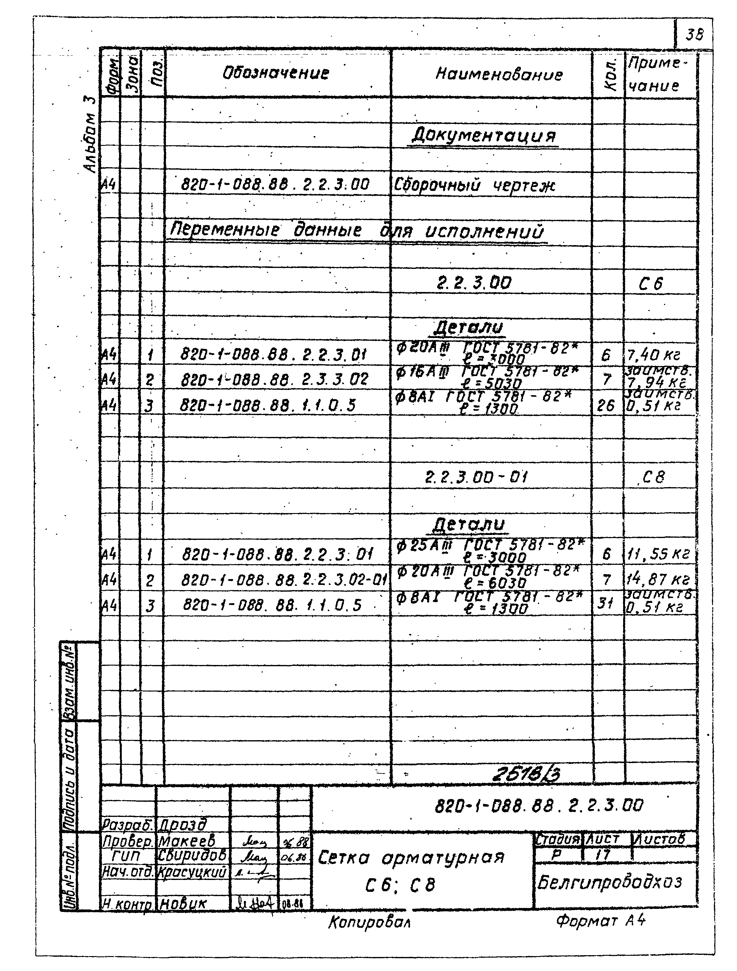 Типовые проектные решения 820-1-088.88