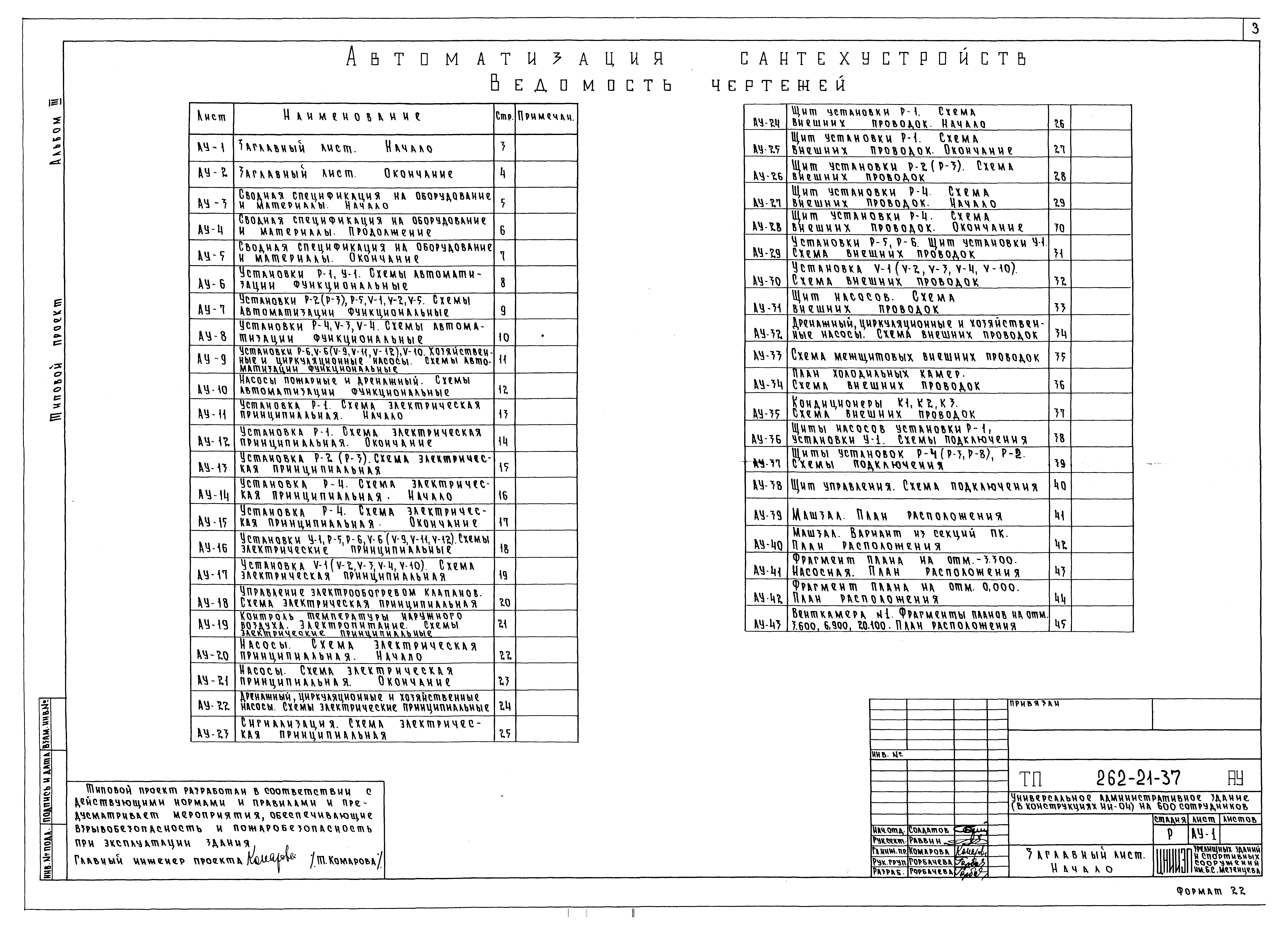 Типовой проект 262-21-37