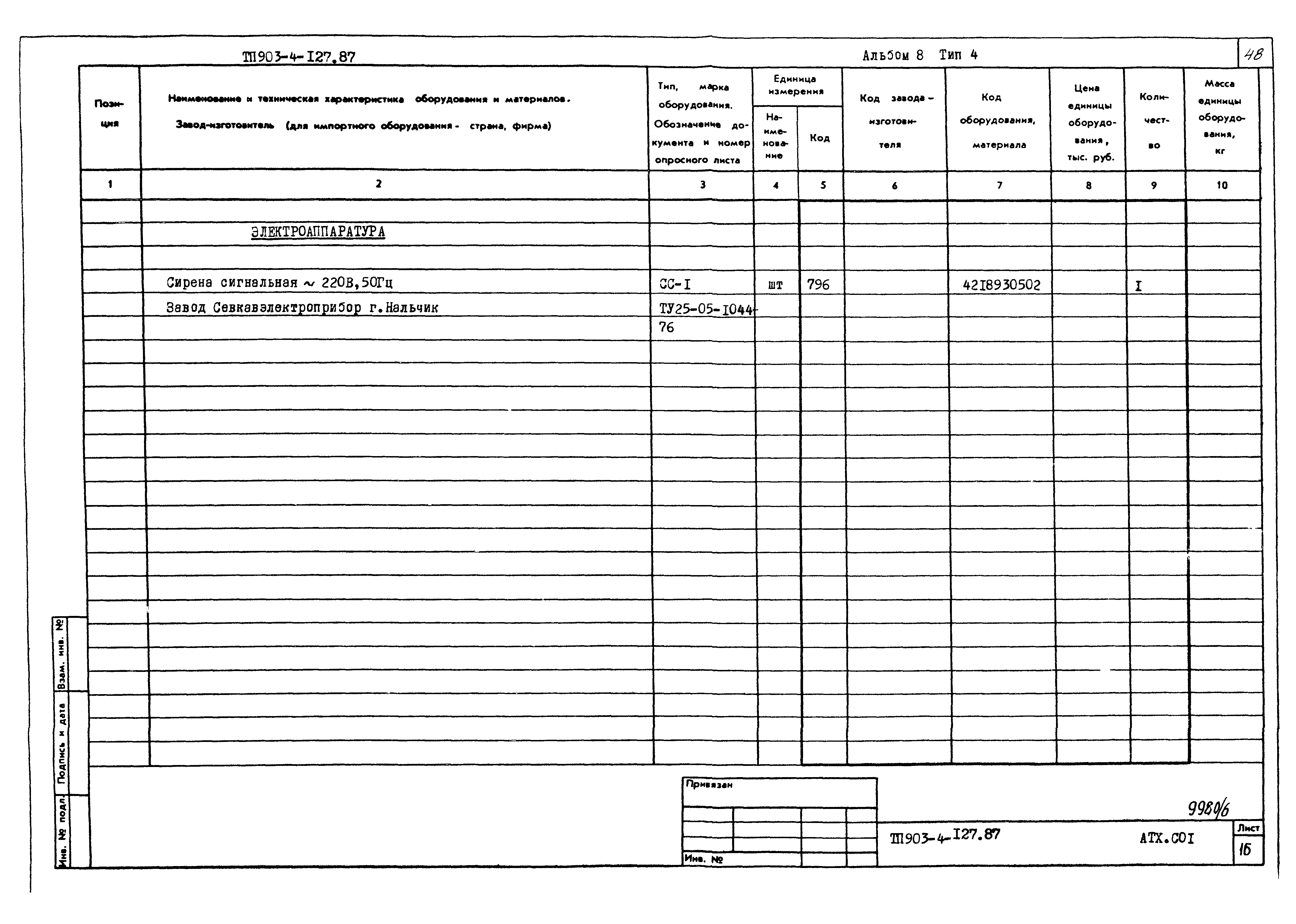 Типовой проект 903-4-127.87