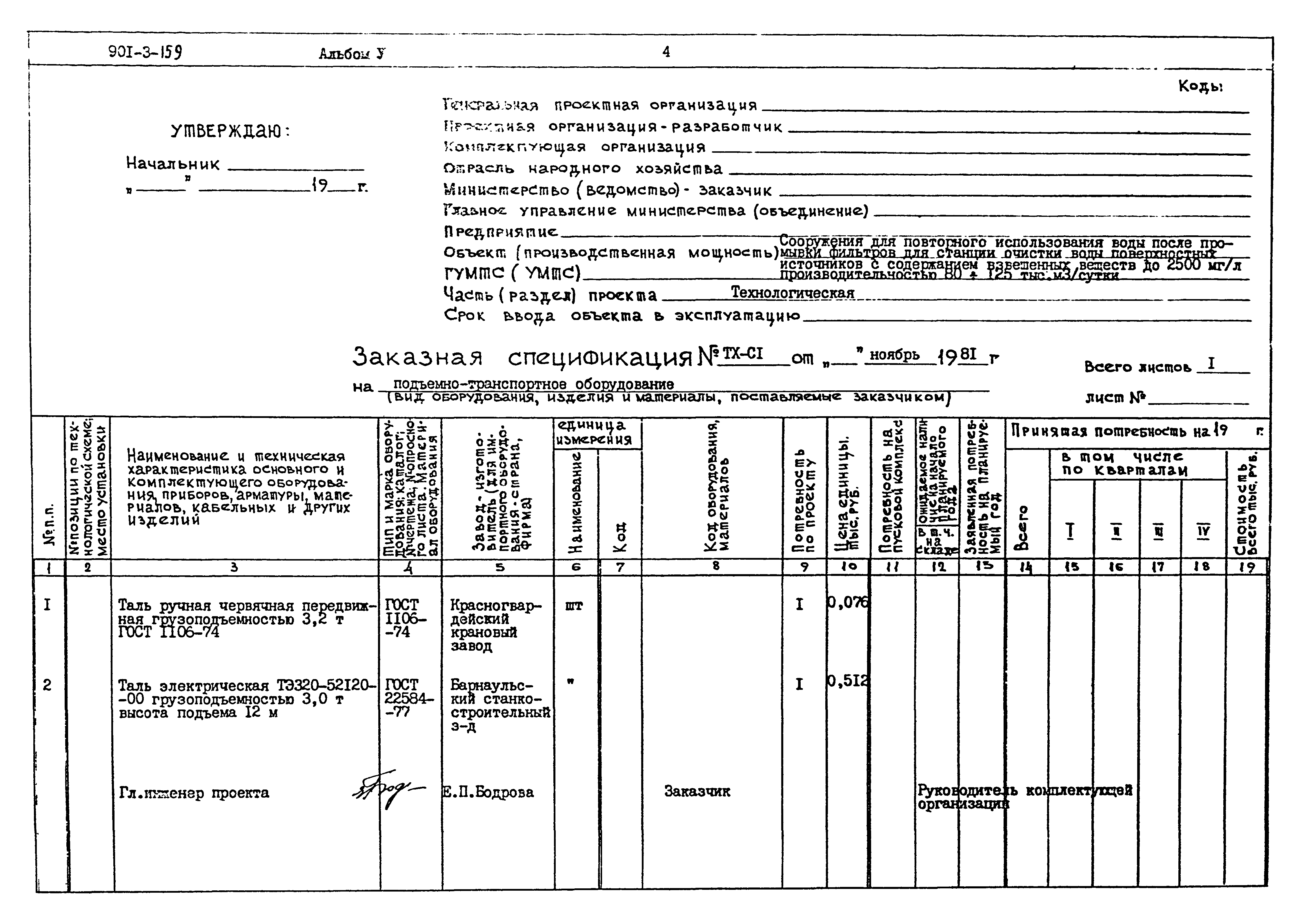 Типовой проект 901-3-159
