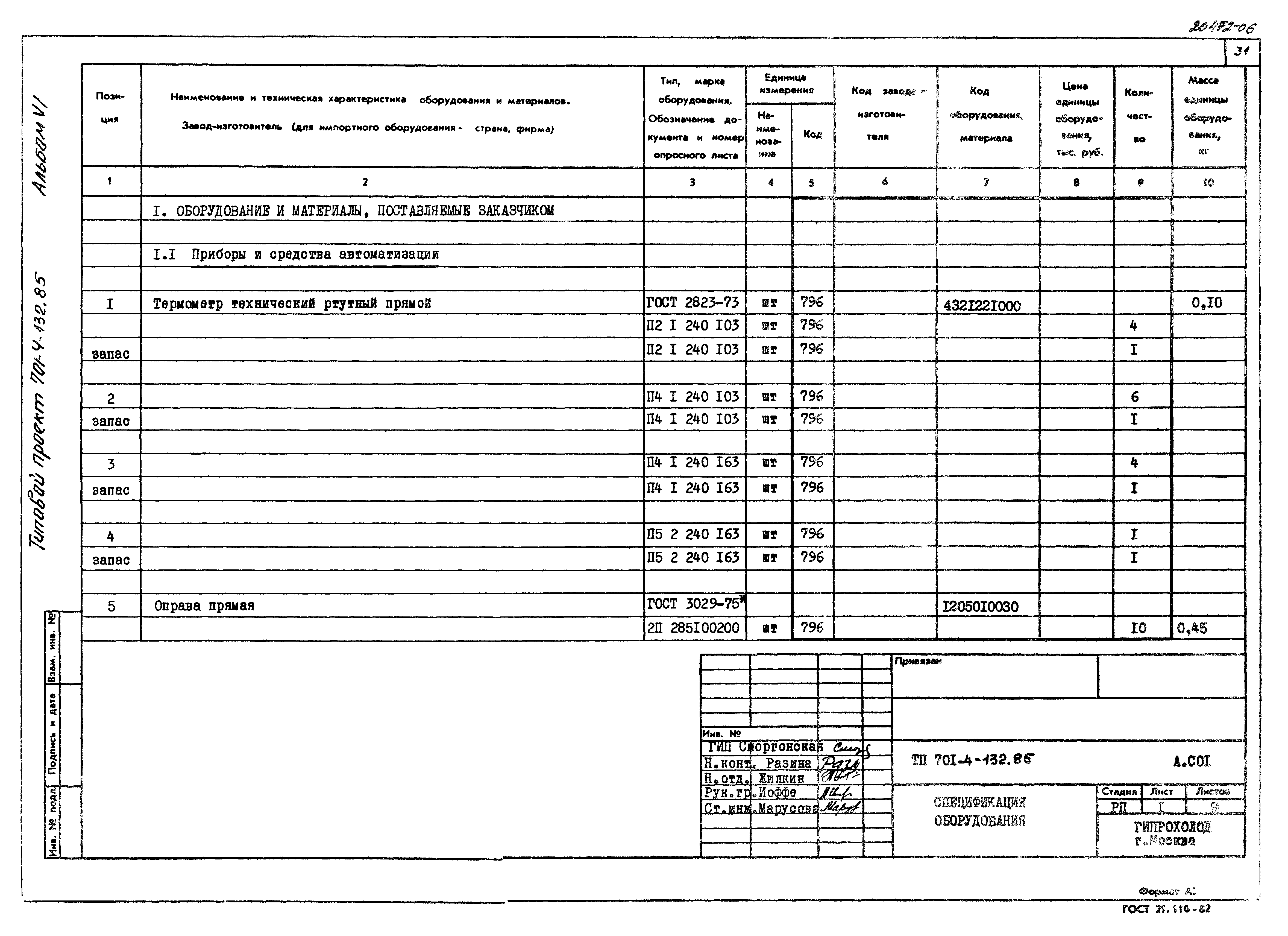 Типовой проект 701-4-132.85