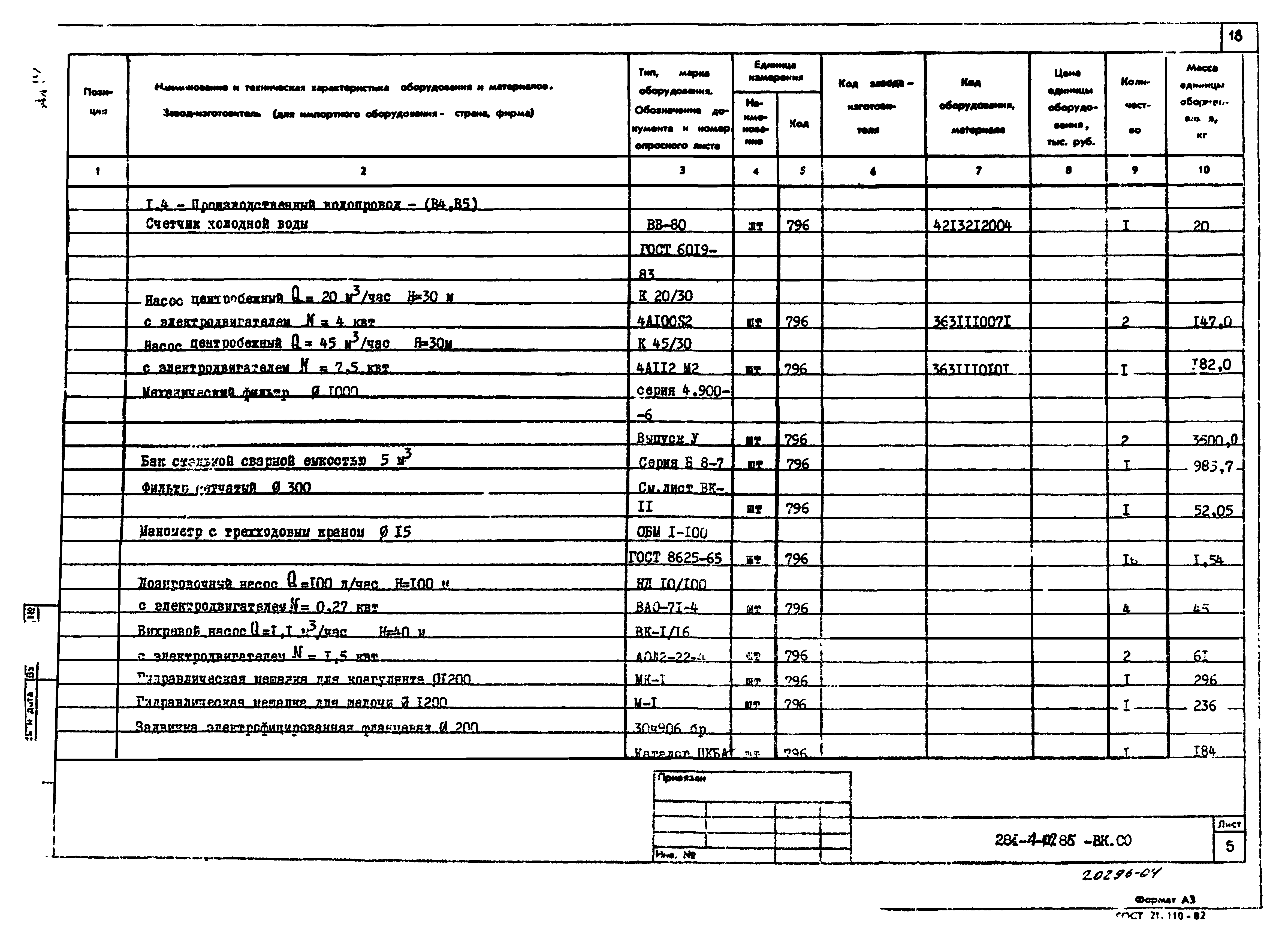 Типовой проект 284-4-107.85