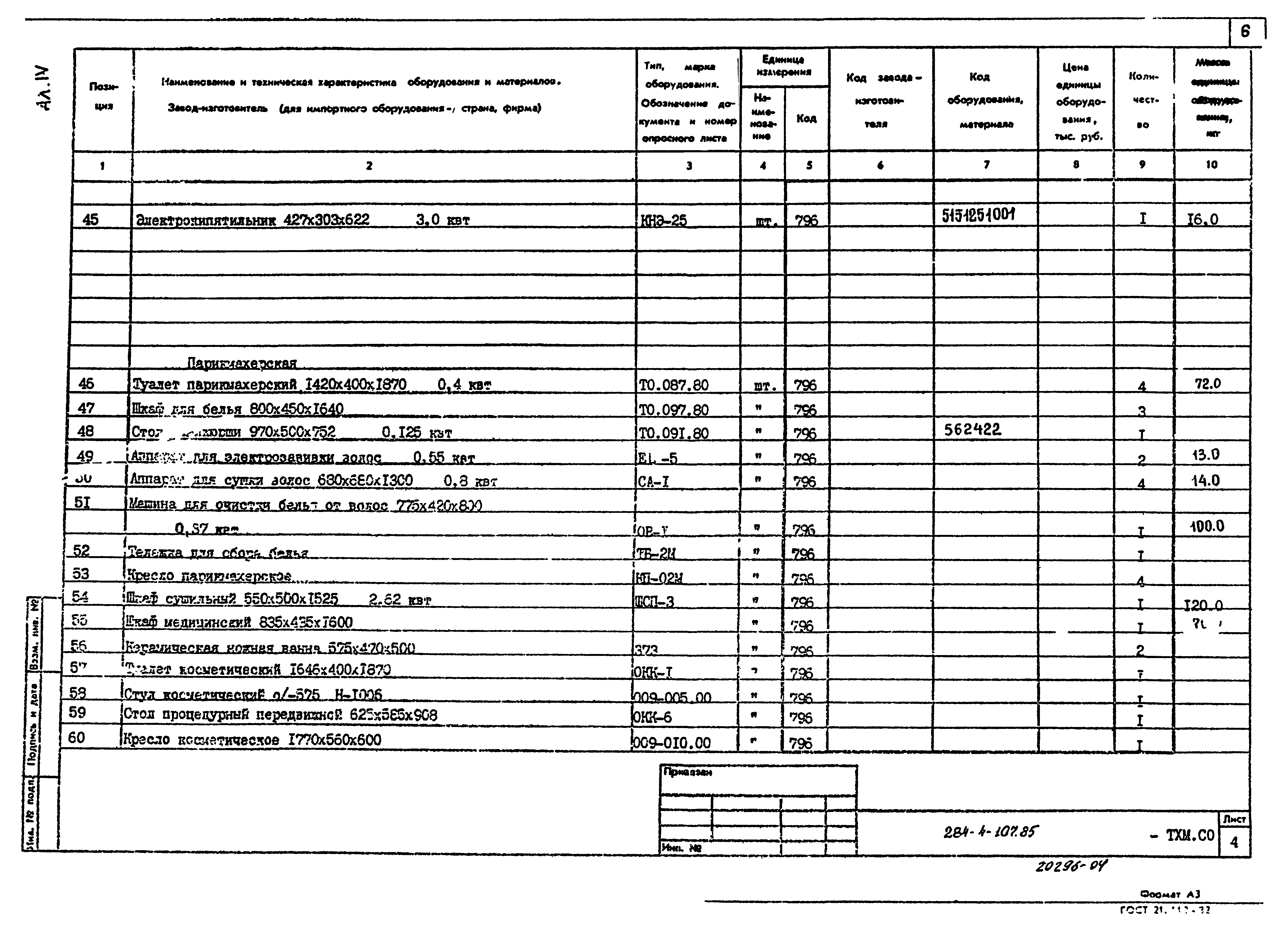 Типовой проект 284-4-107.85