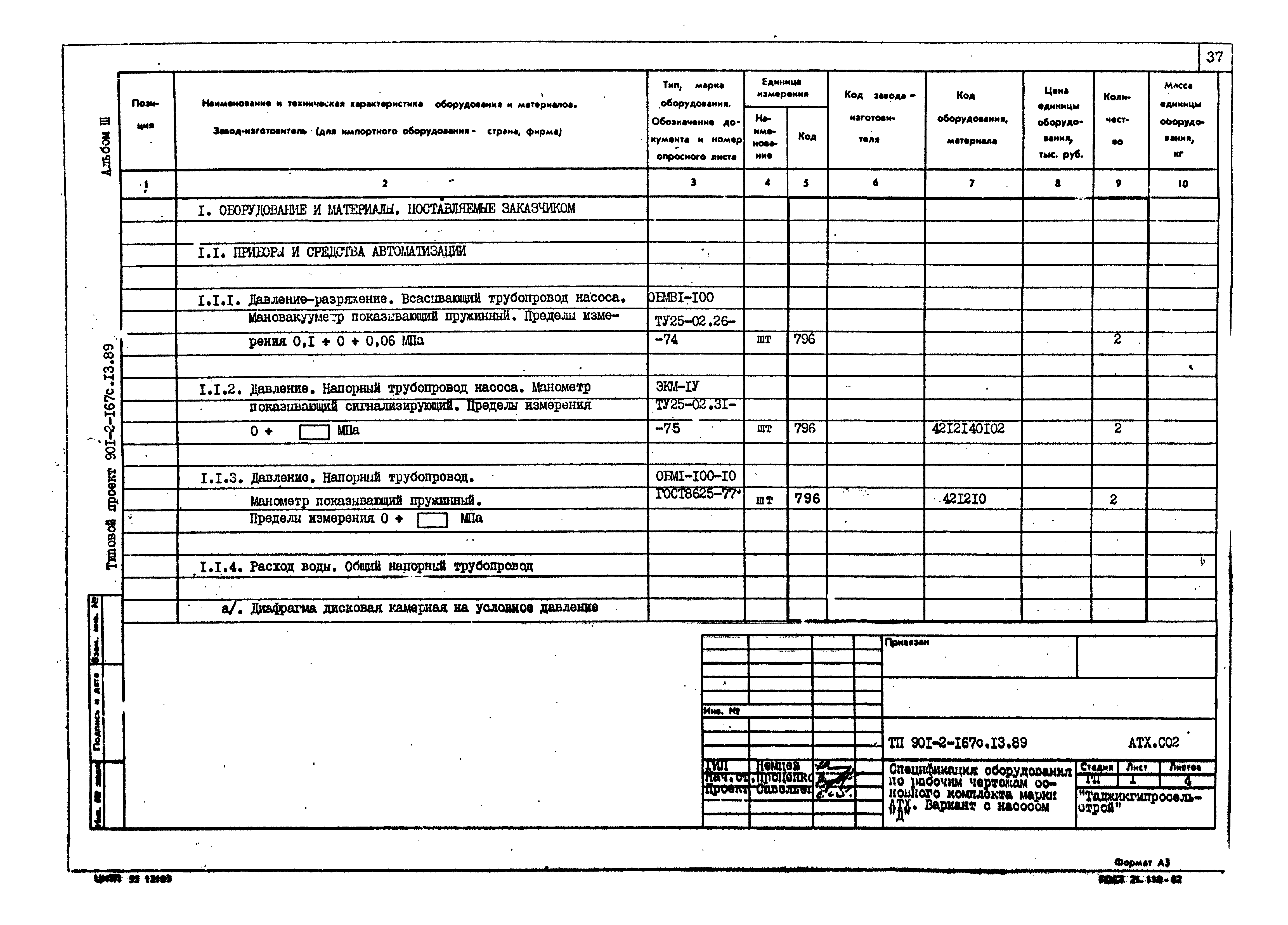 Типовой проект 901-2-167с.13.89