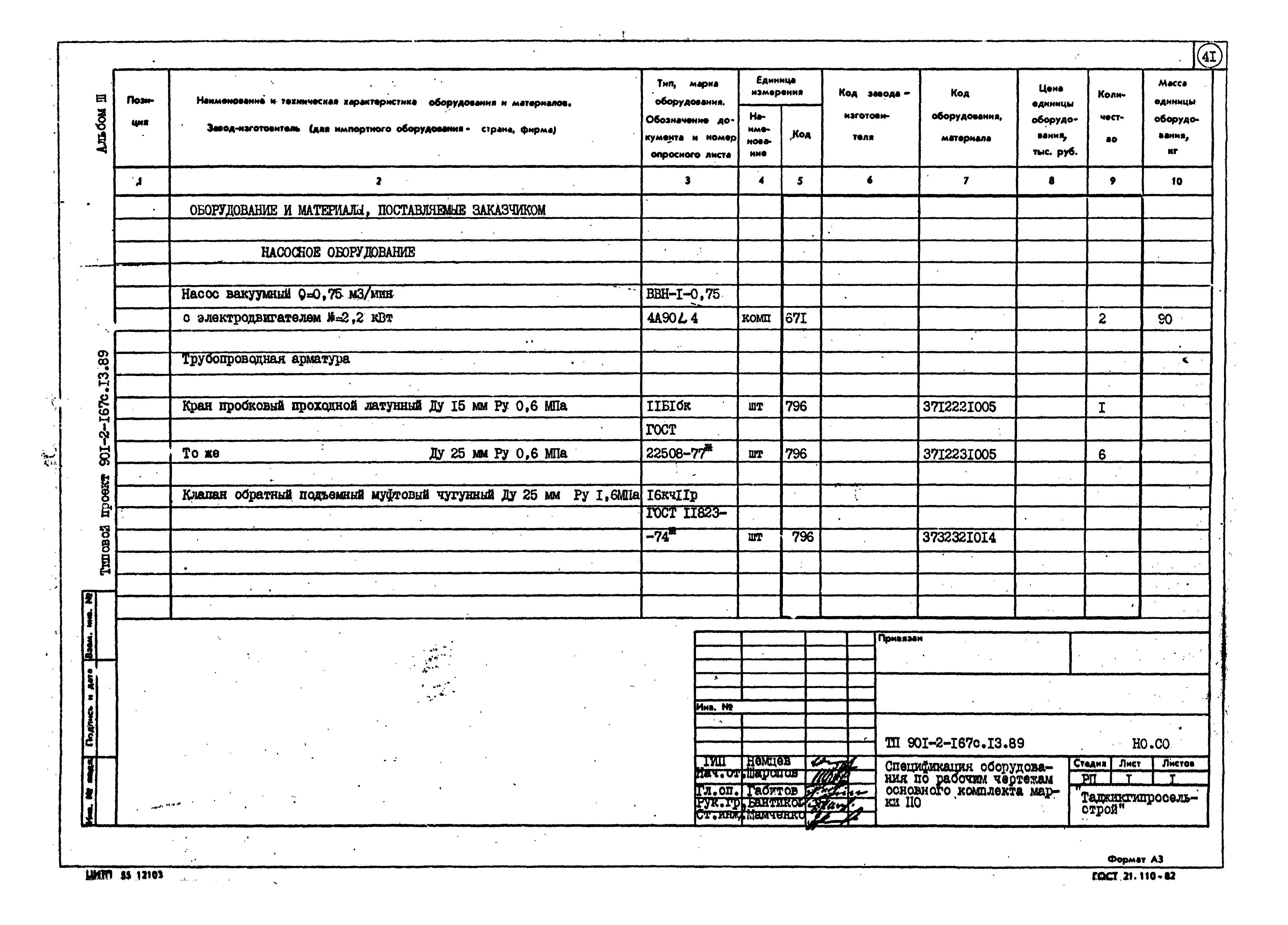 Типовой проект 901-2-167с.13.89