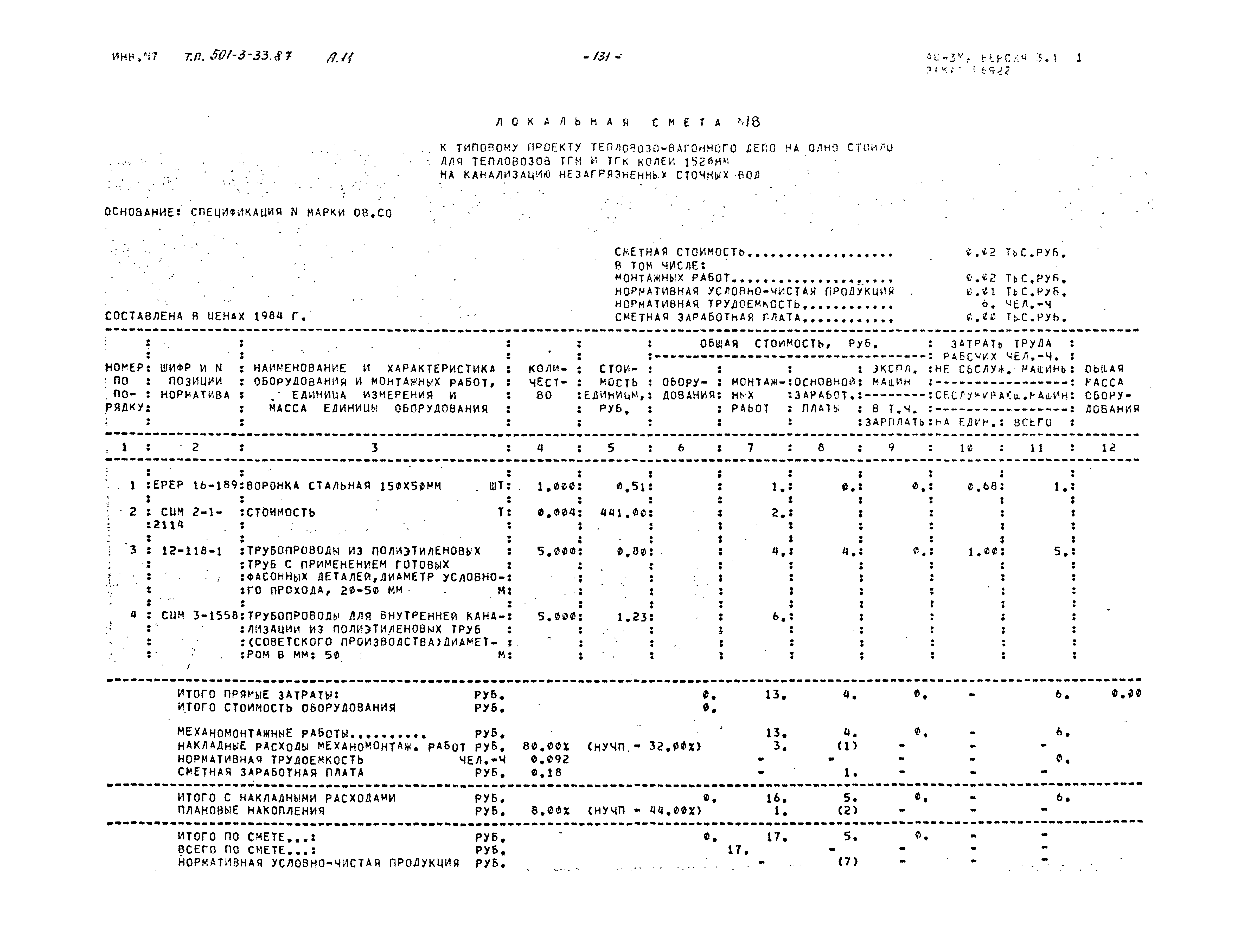 Типовой проект 501-3-33.87