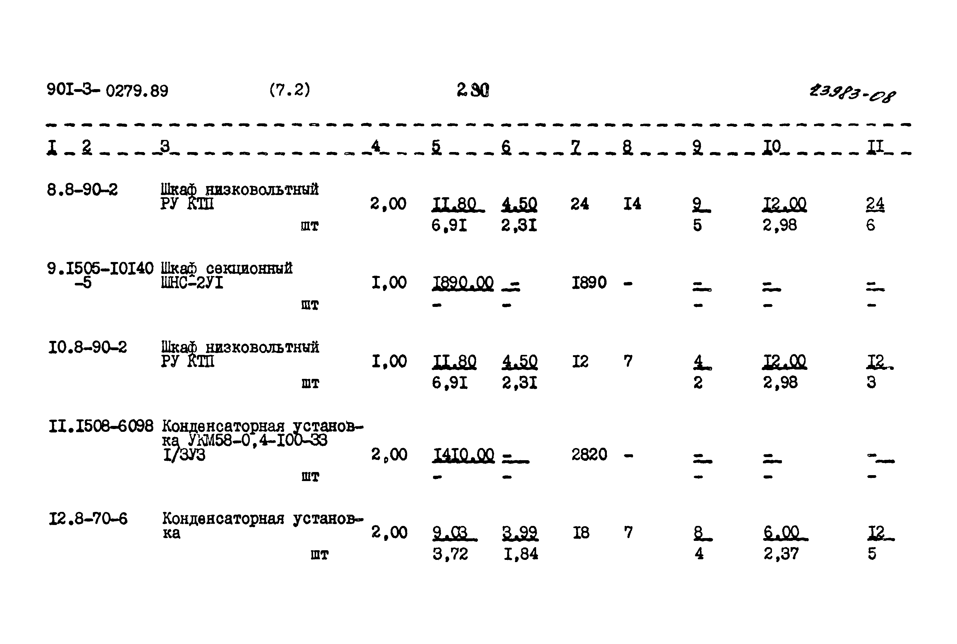 Типовые проектные решения 901-3-0279.89
