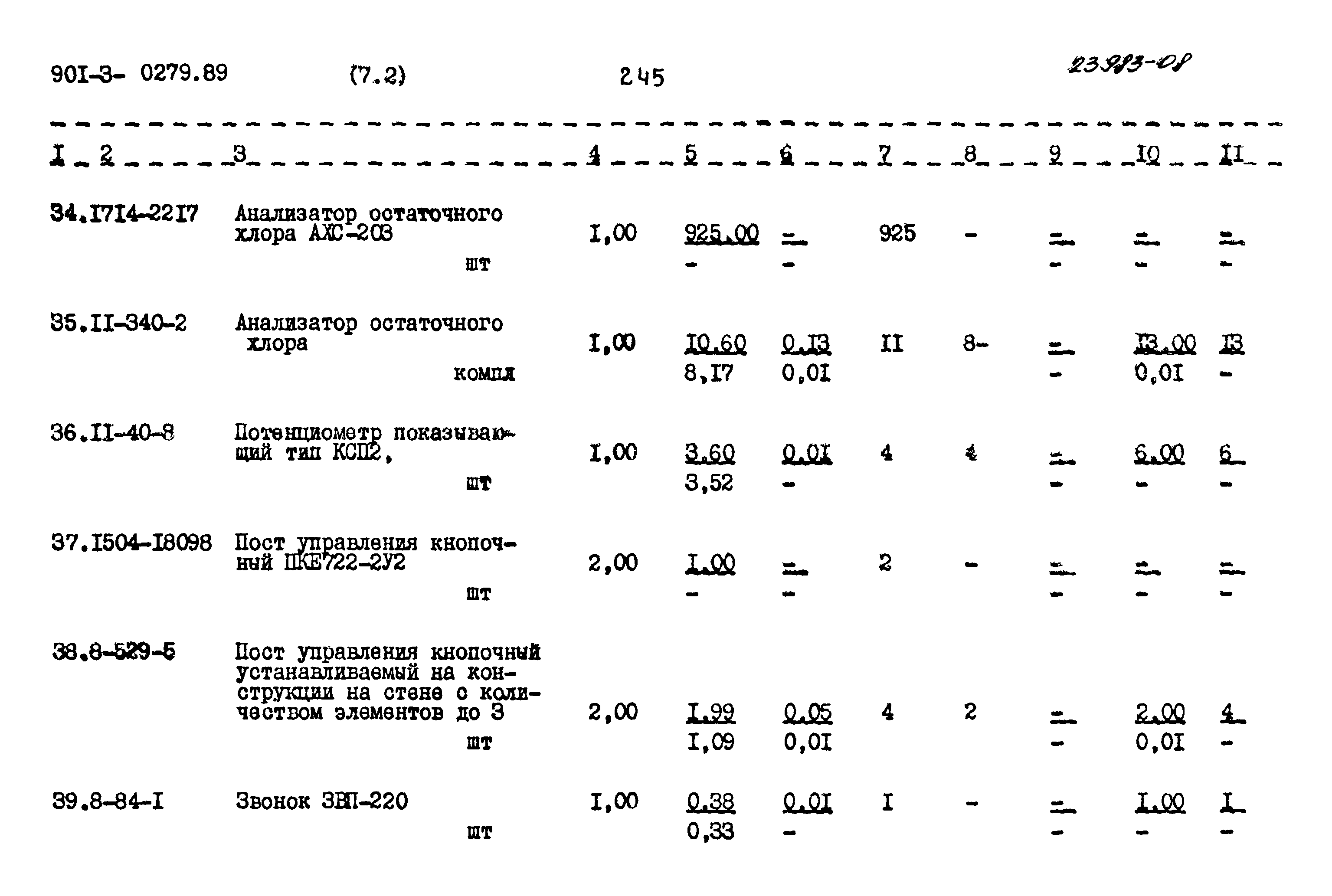 Типовые проектные решения 901-3-0279.89