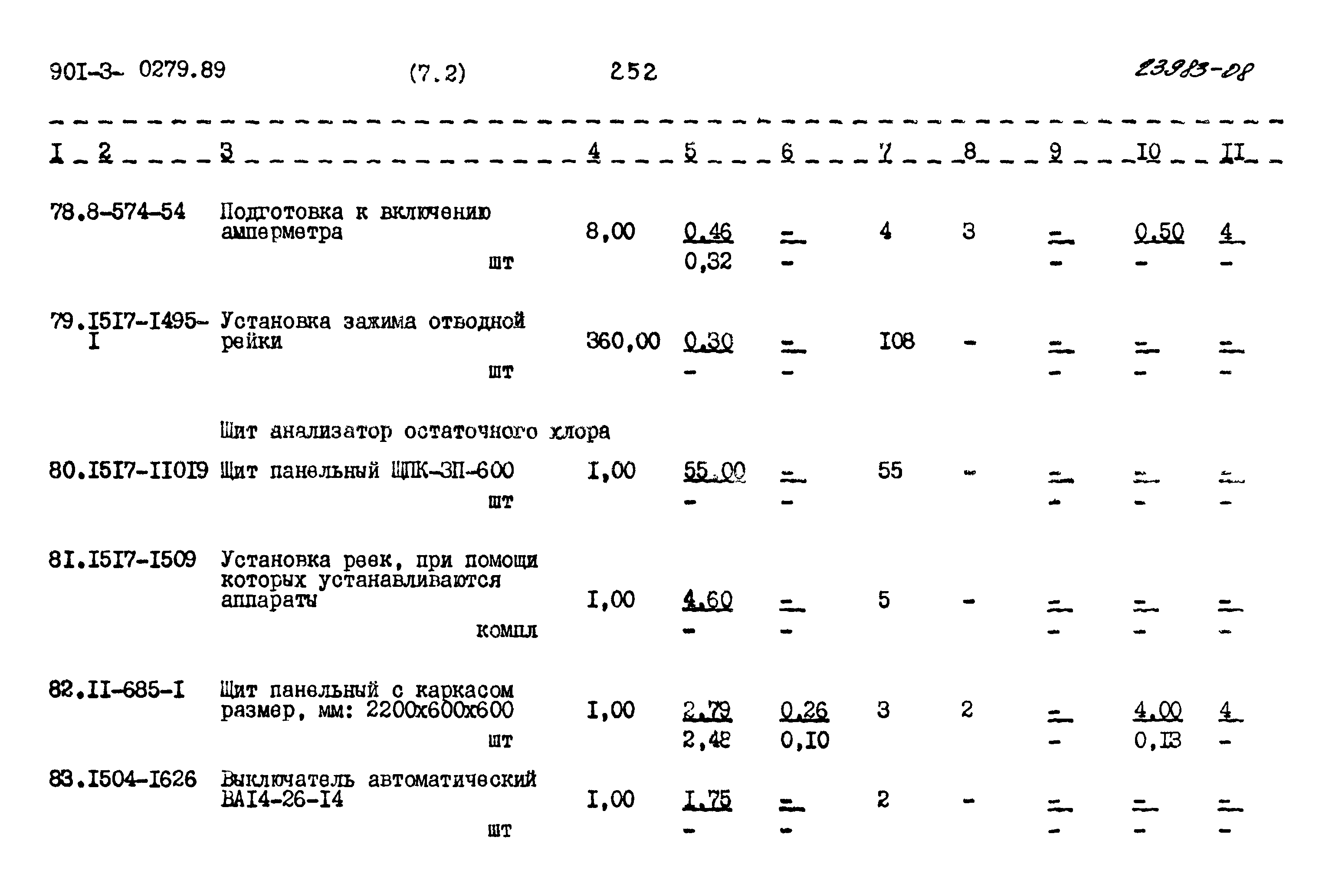 Типовые проектные решения 901-3-0279.89