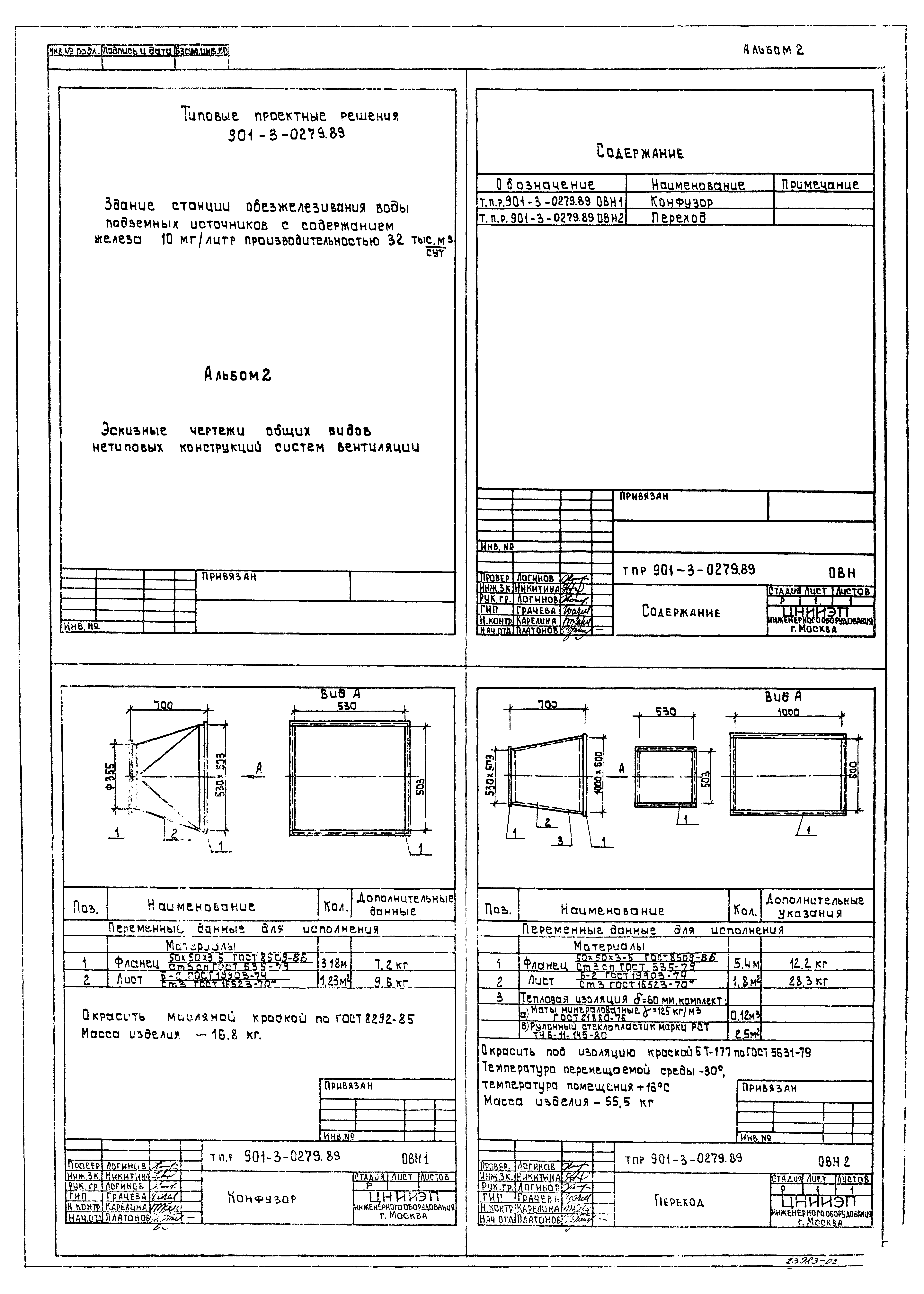 Типовые проектные решения 901-3-0279.89