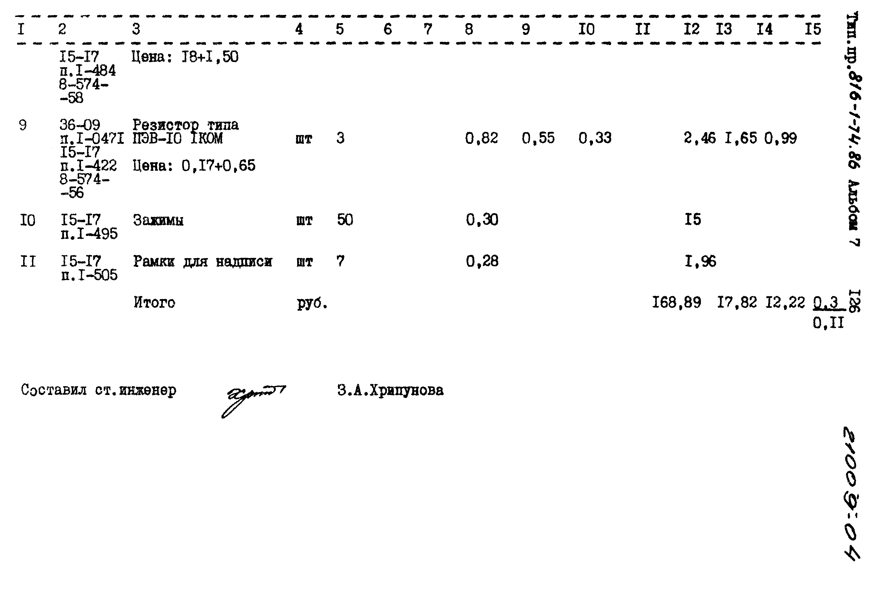 Типовой проект 816-1-74.86