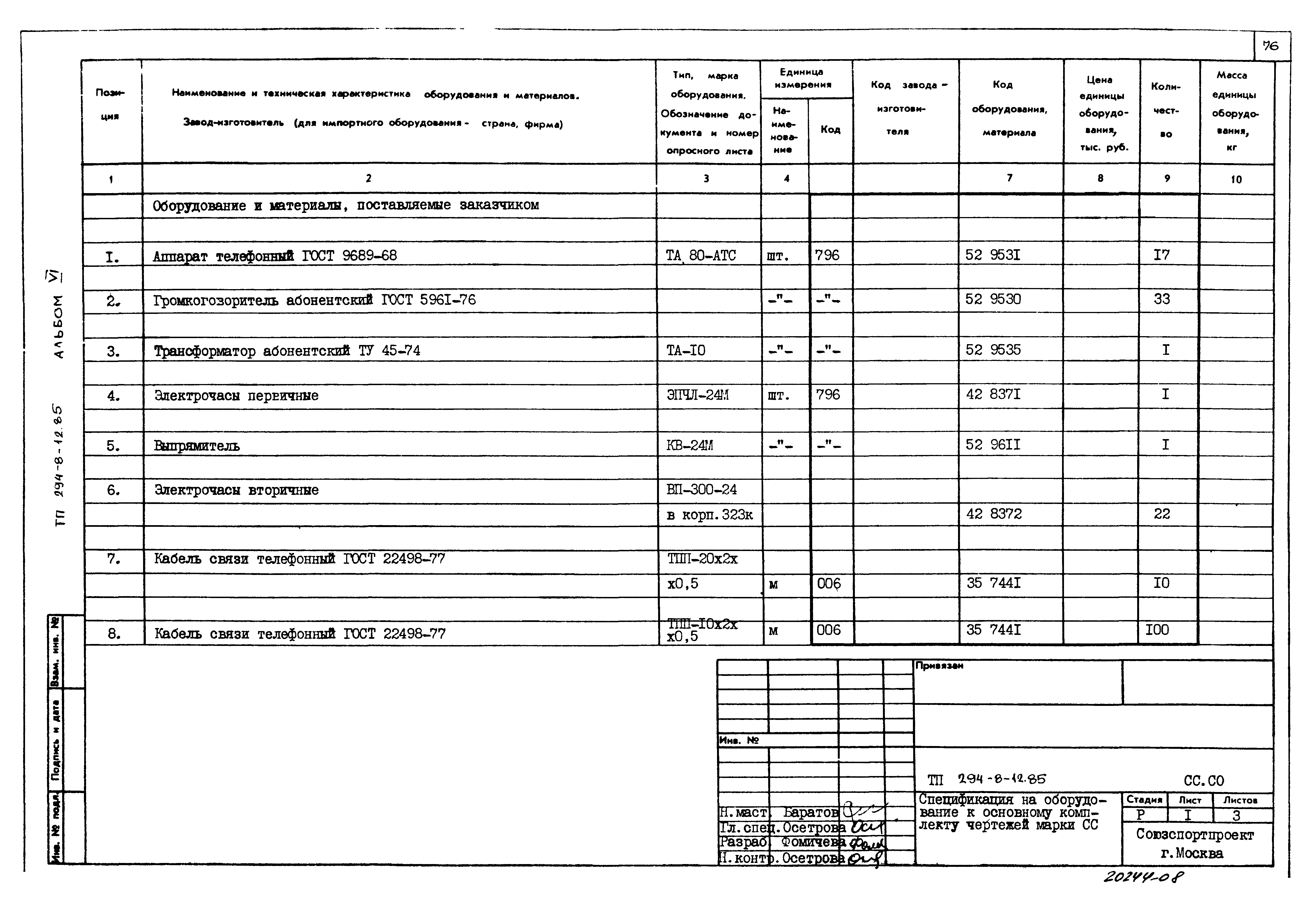 Типовой проект 294-8-12.85