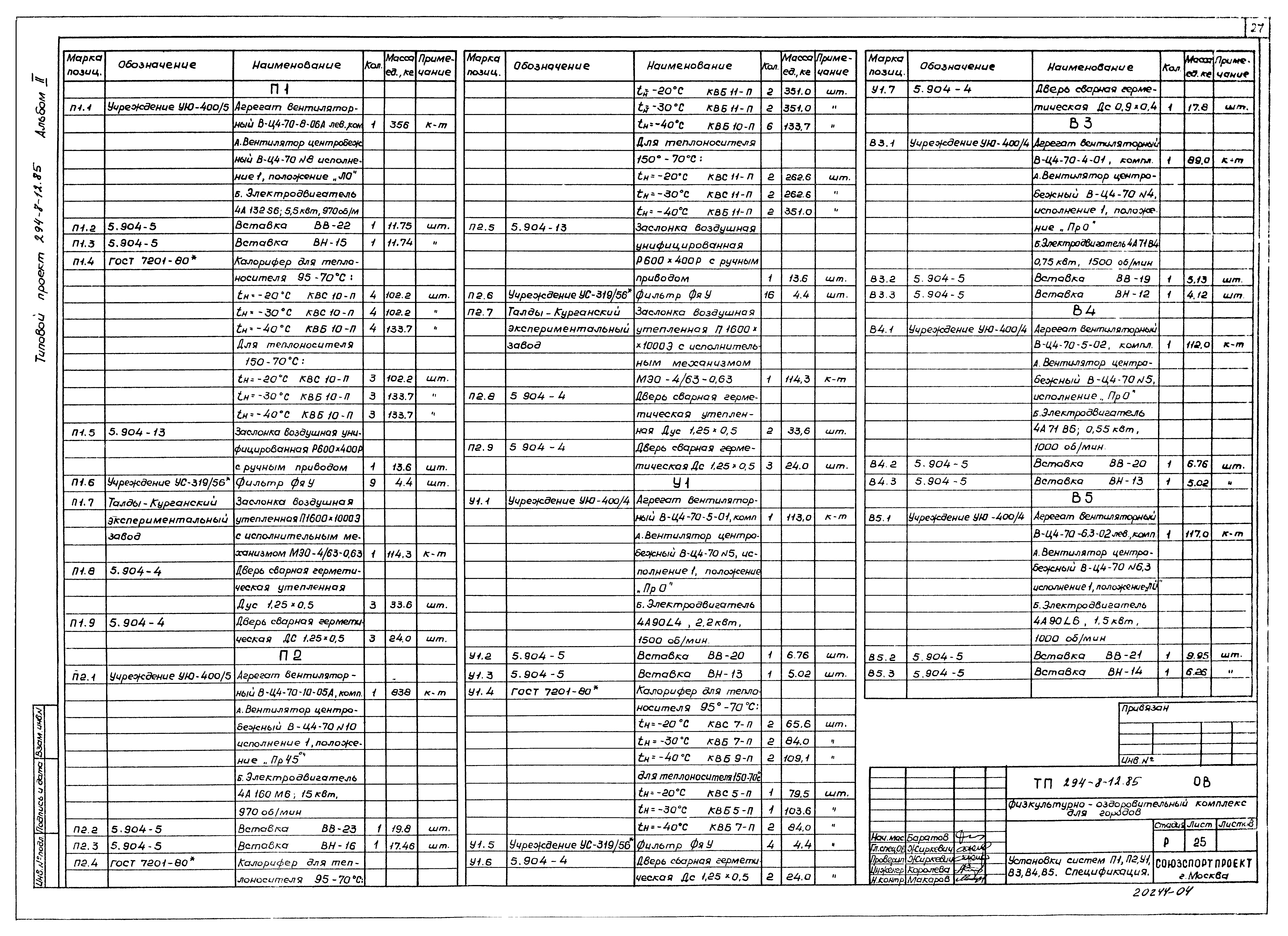 Типовой проект 294-8-12.85