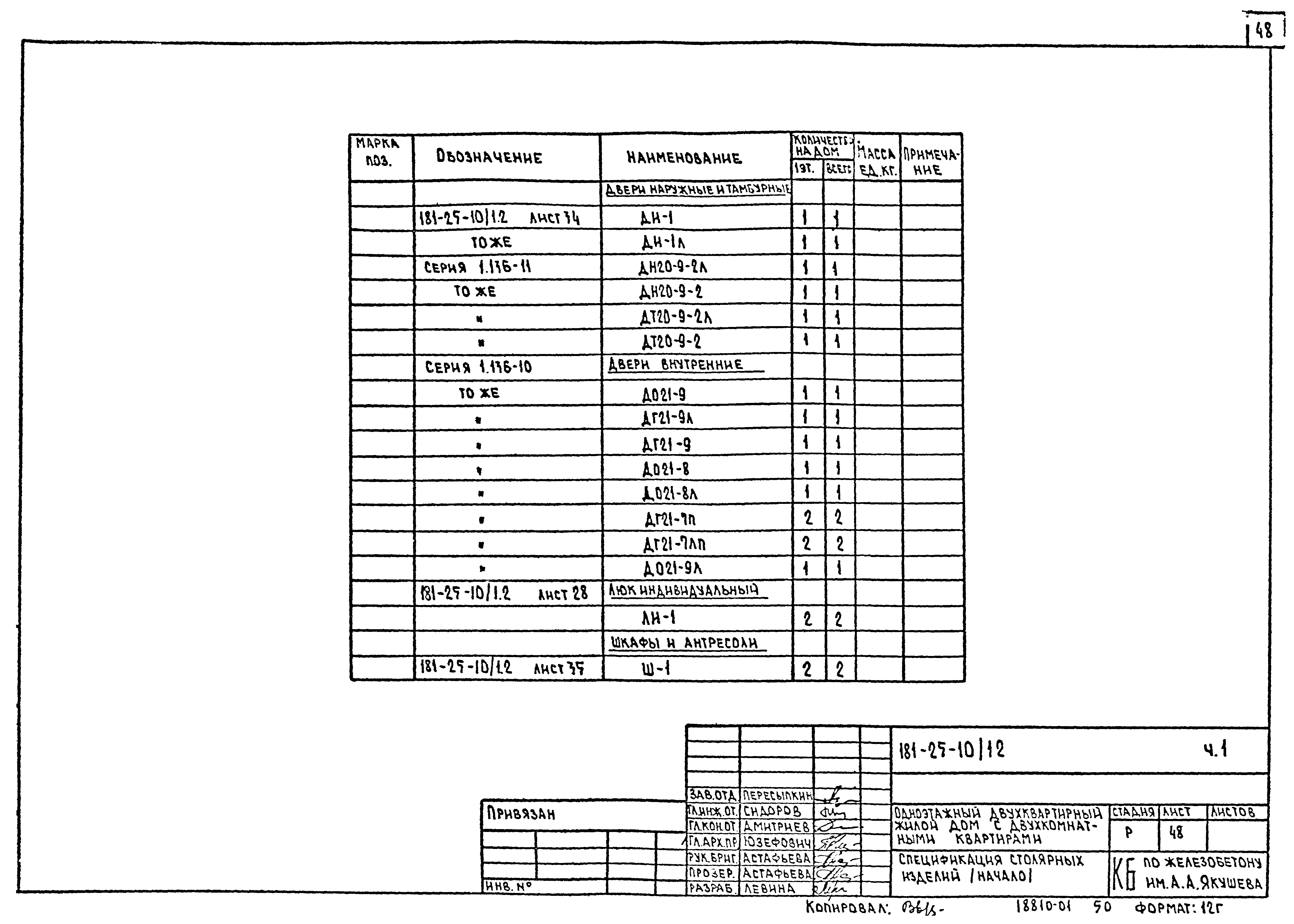 Типовой проект 181-25-10/1.2