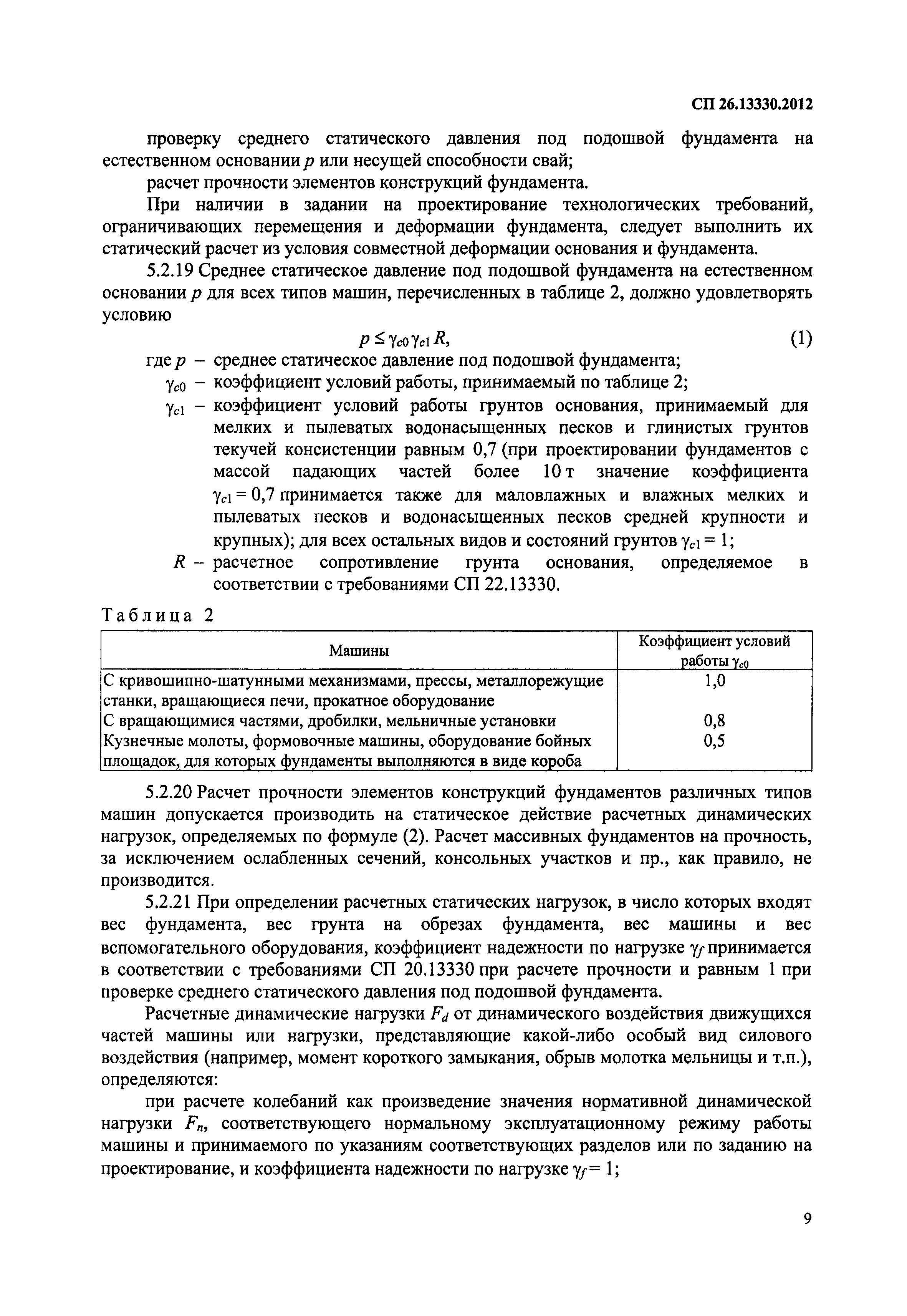 Скачать СП 26.13330.2012 Фундаменты машин с динамическими нагрузками