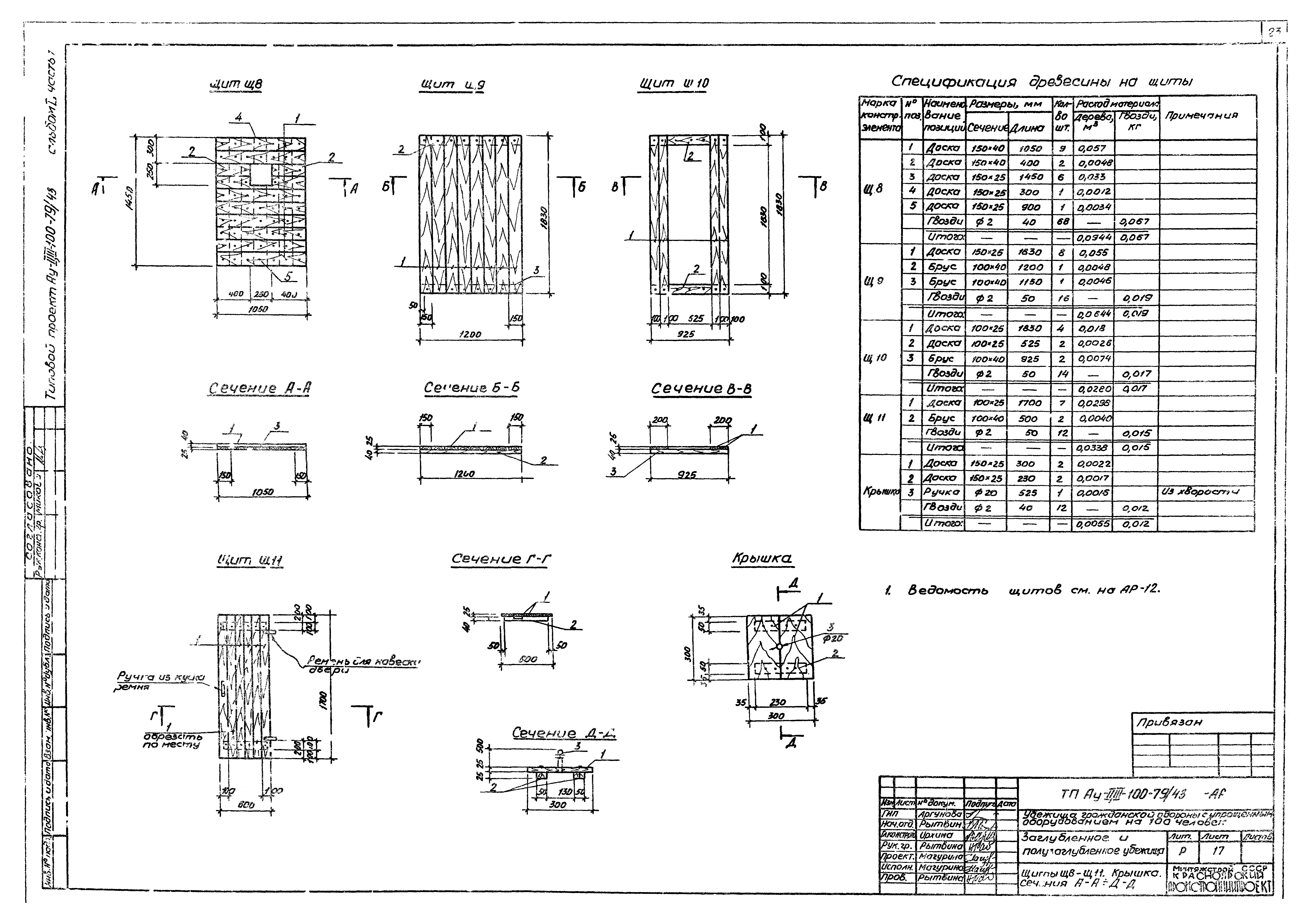 Типовой проект Ау-II,III-100-79/43