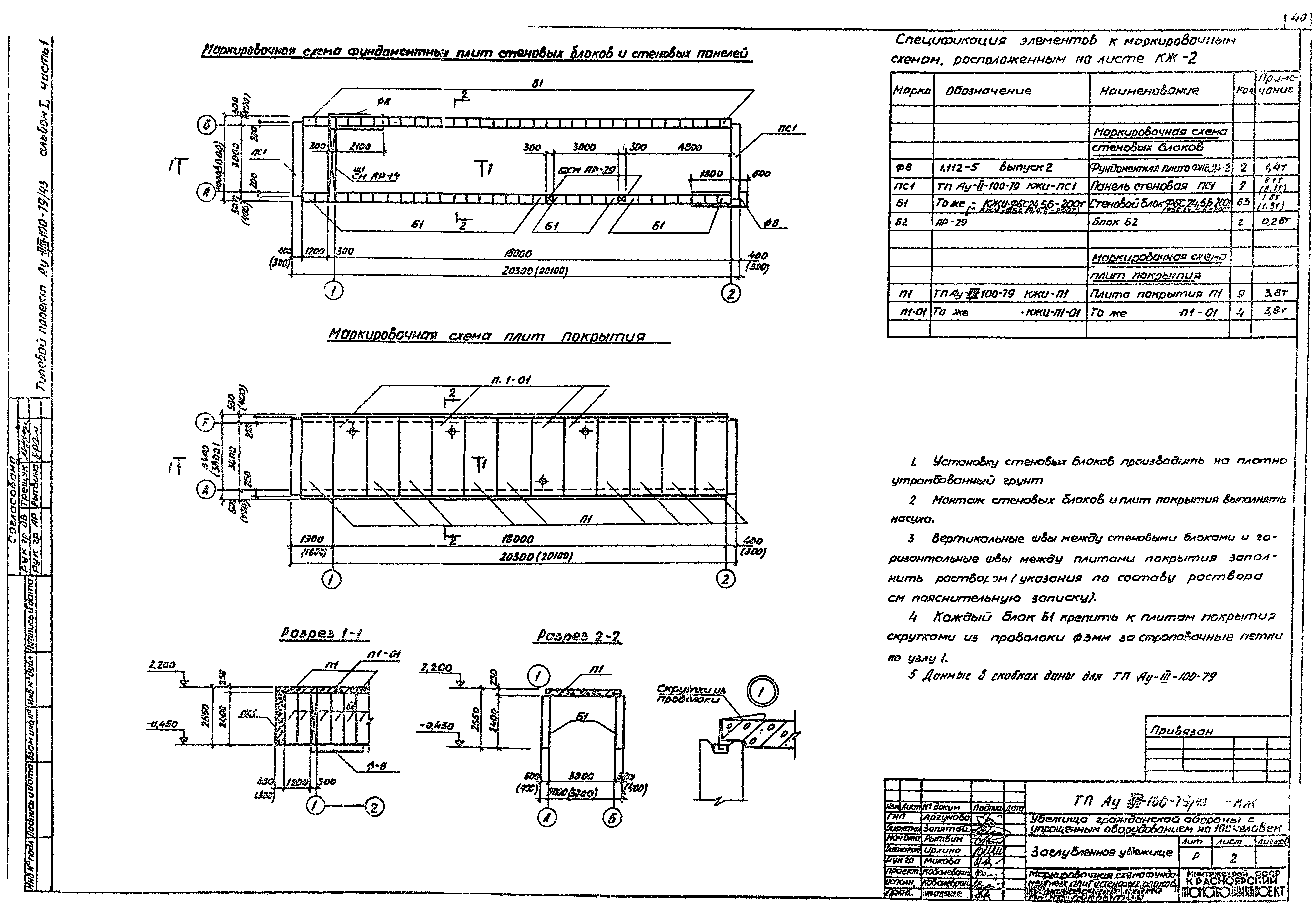 Типовой проект Ау-II,III-100-79/43