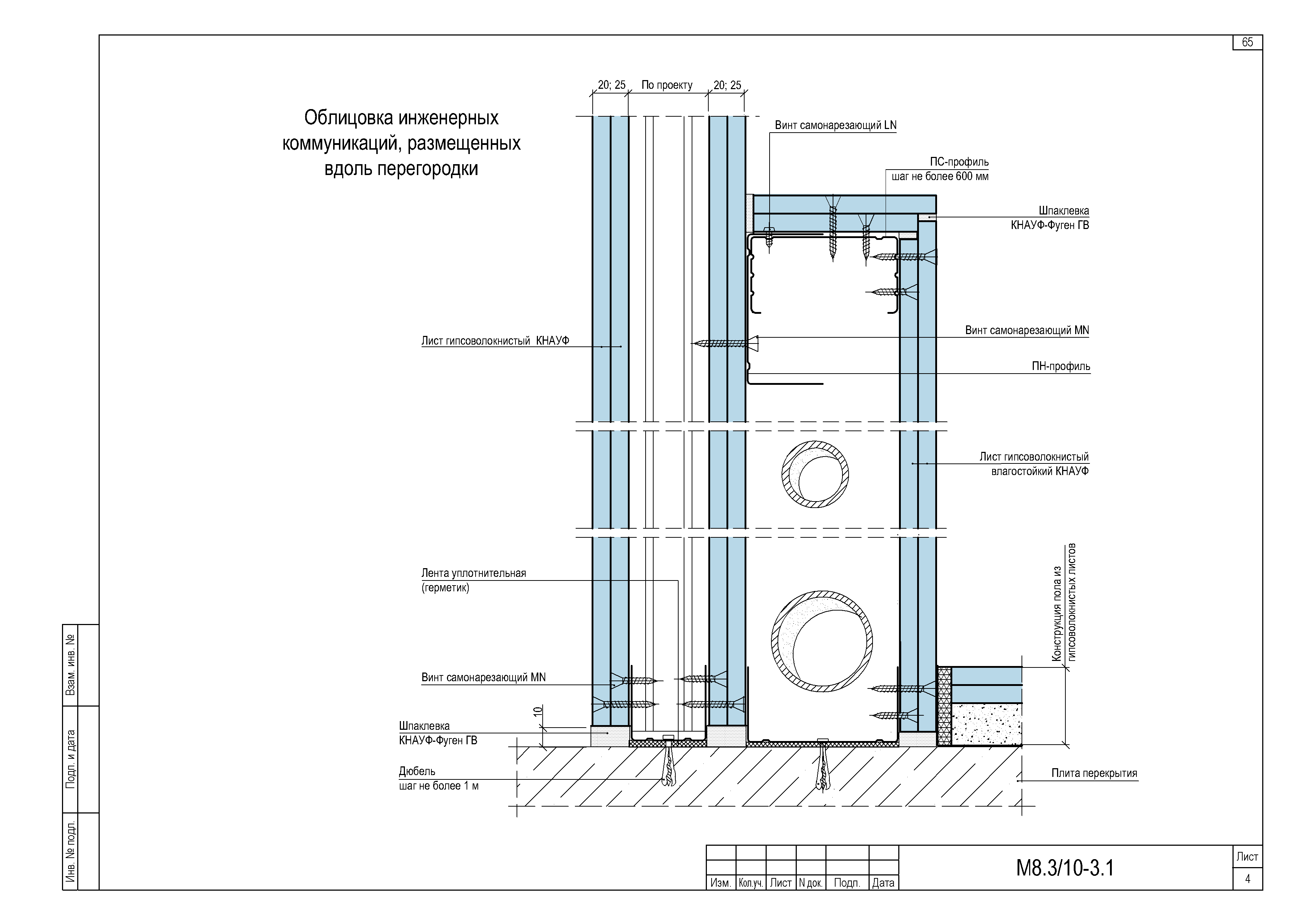 Конструкция короба для канализационной трубы из гипсокартона схема