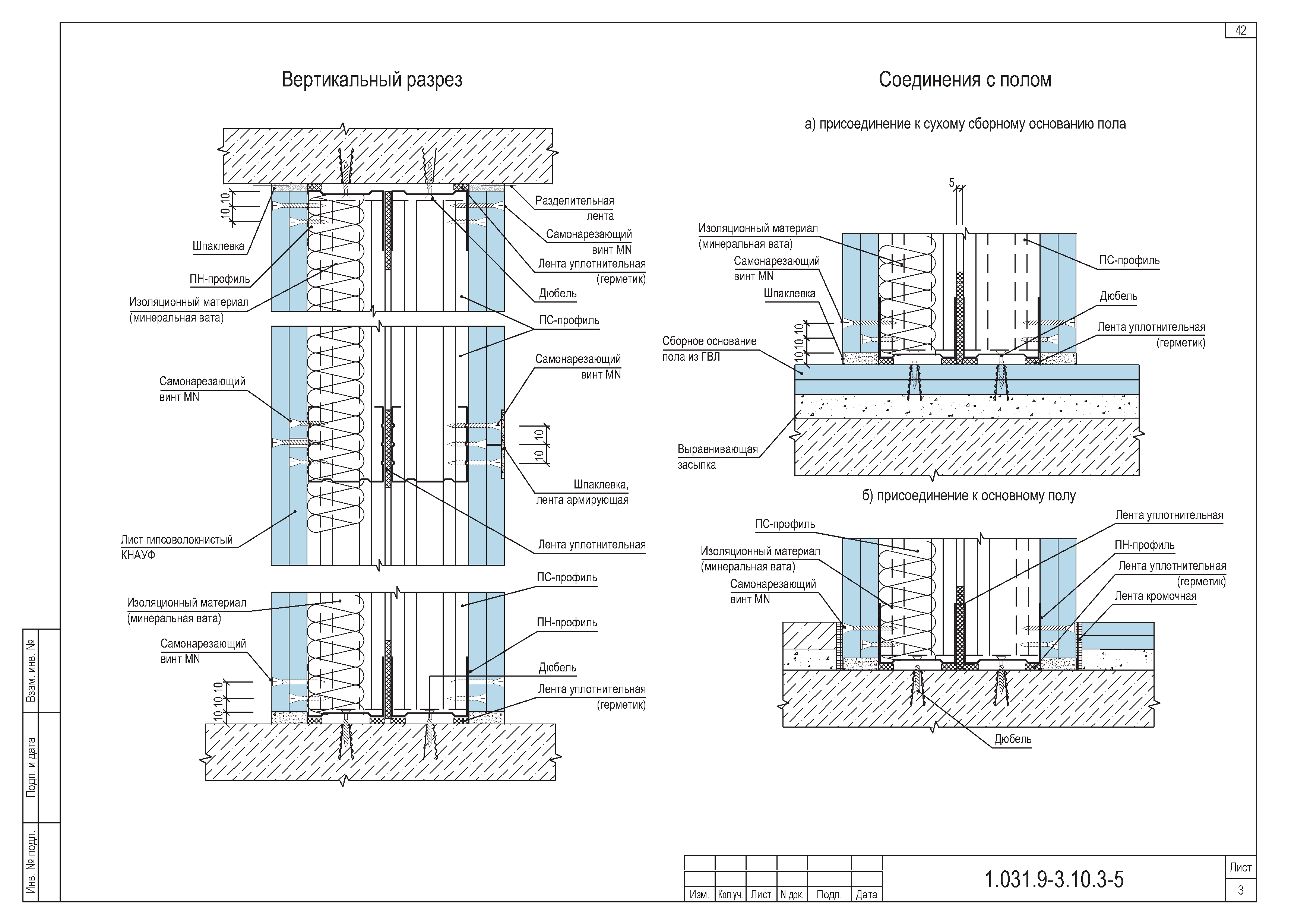 С 111 Кнауф перегородка разрез