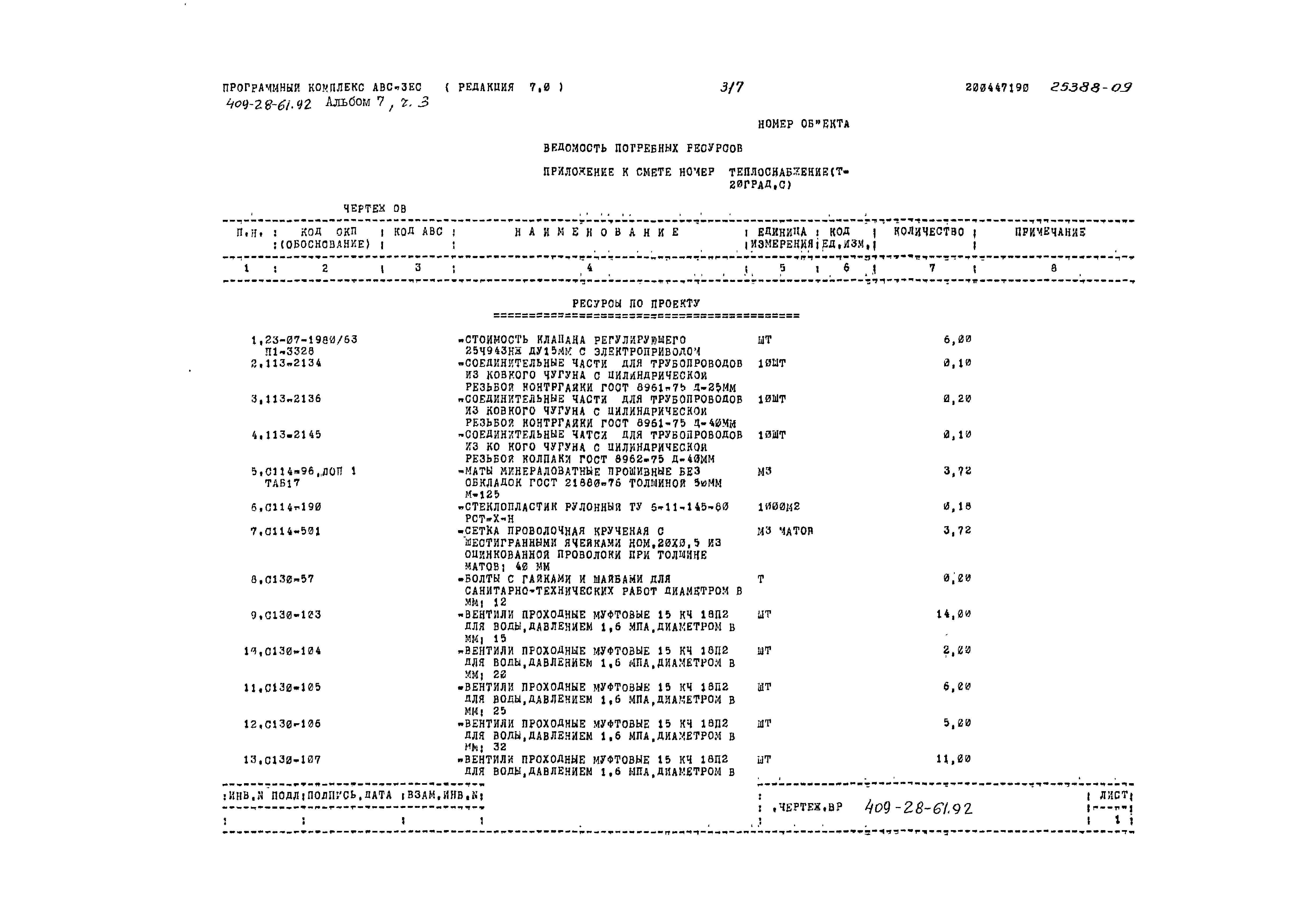 Типовой проект 409-28-61.92