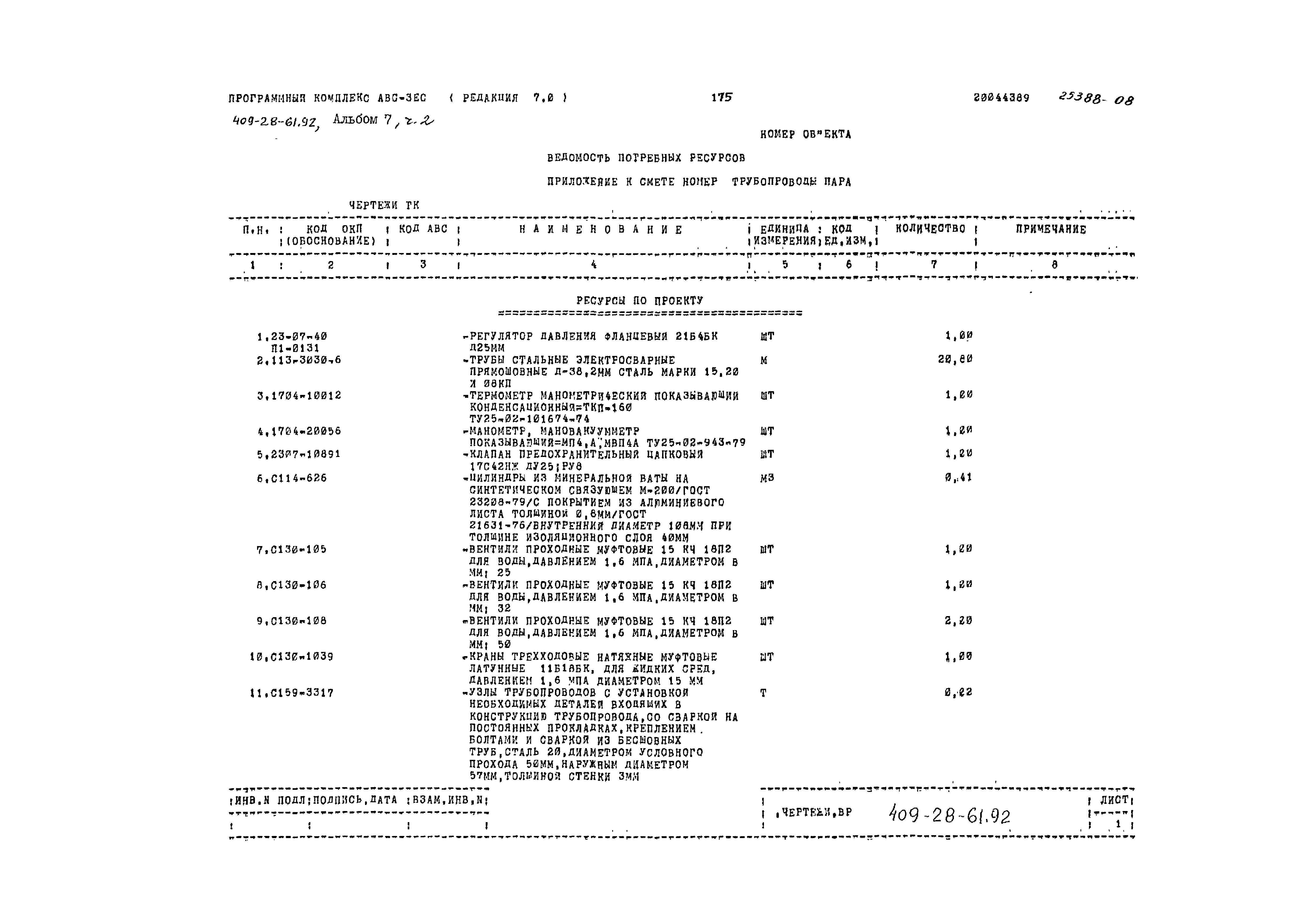 Типовой проект 409-28-61.92