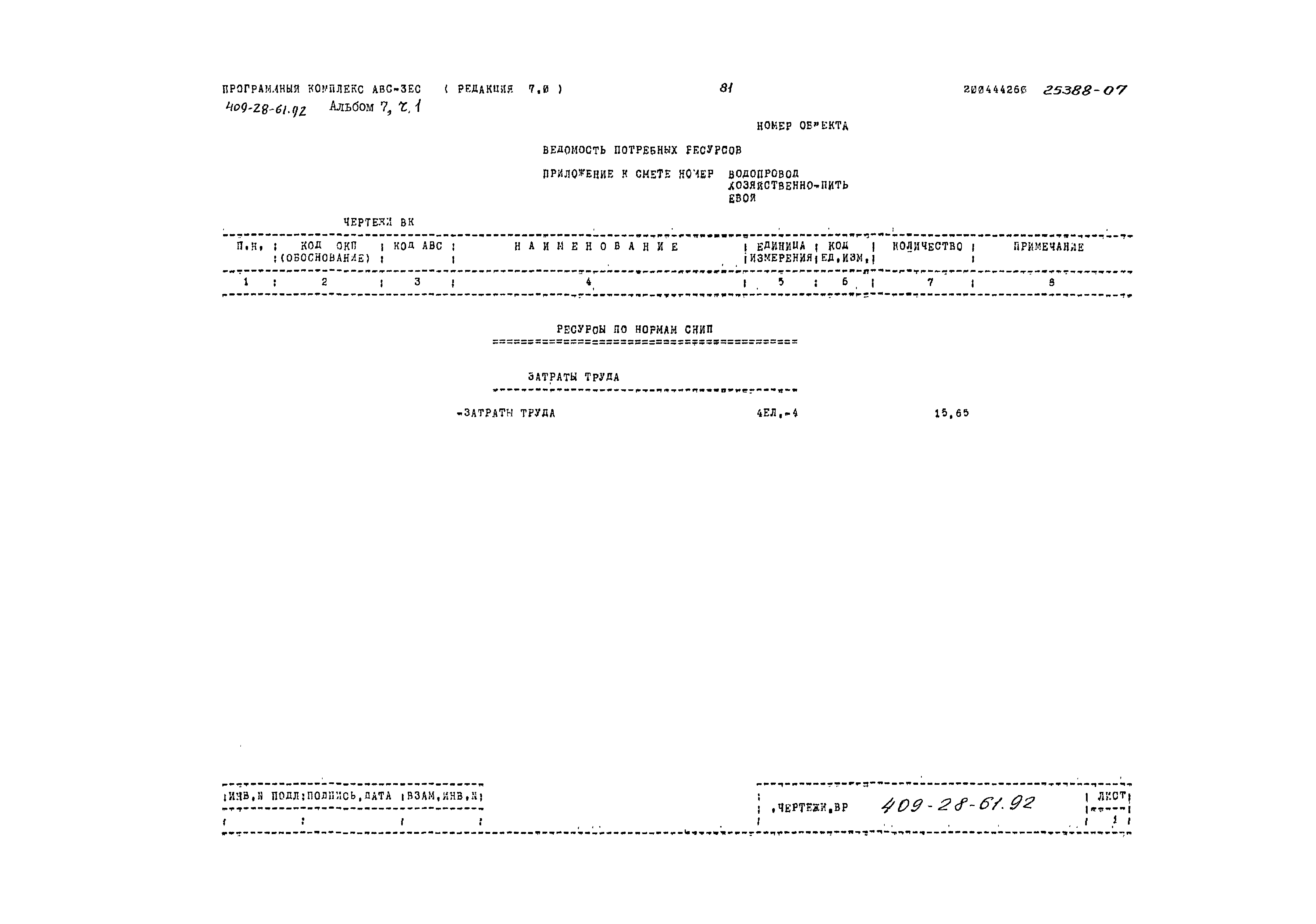 Типовой проект 409-28-61.92