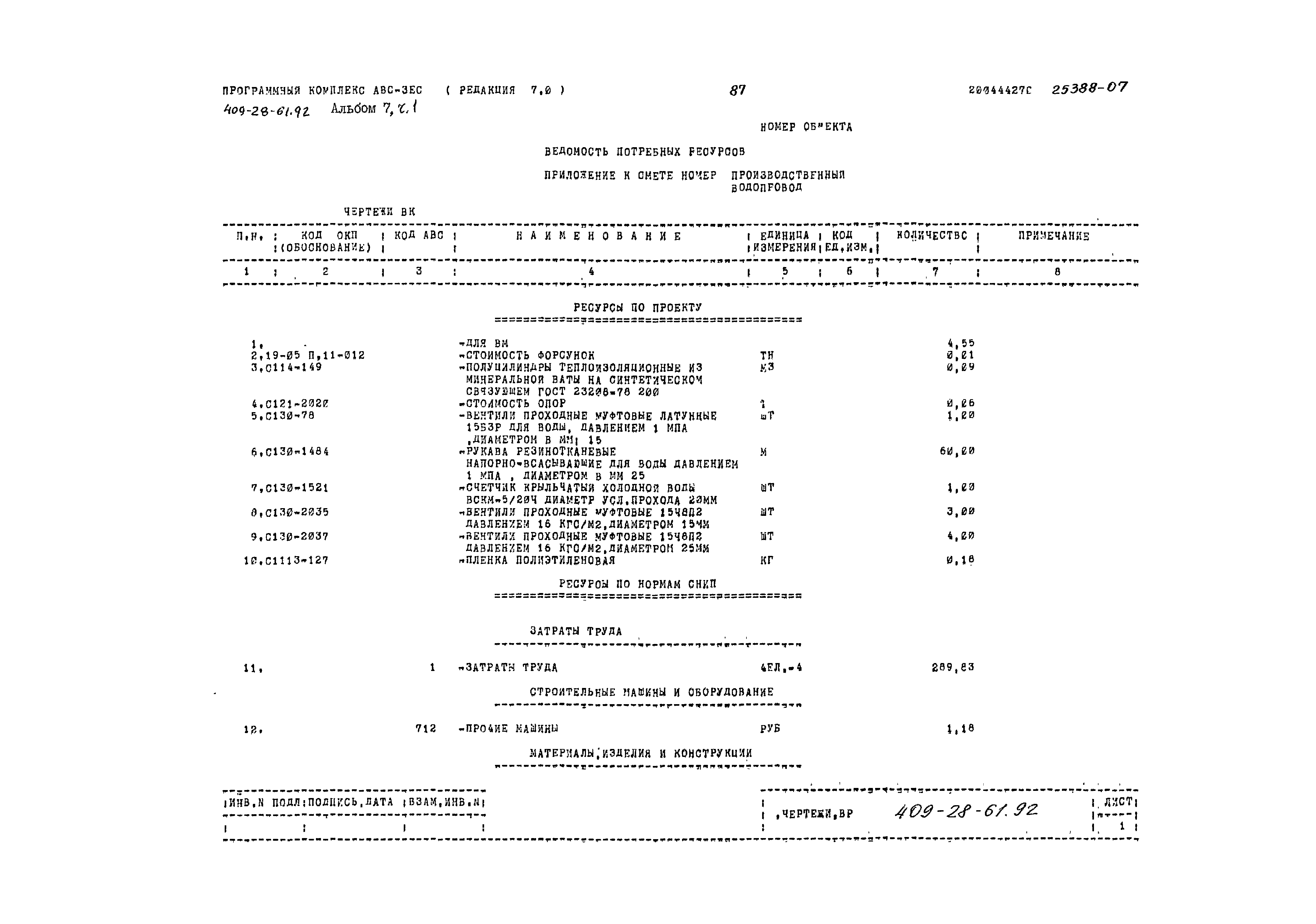 Типовой проект 409-28-61.92